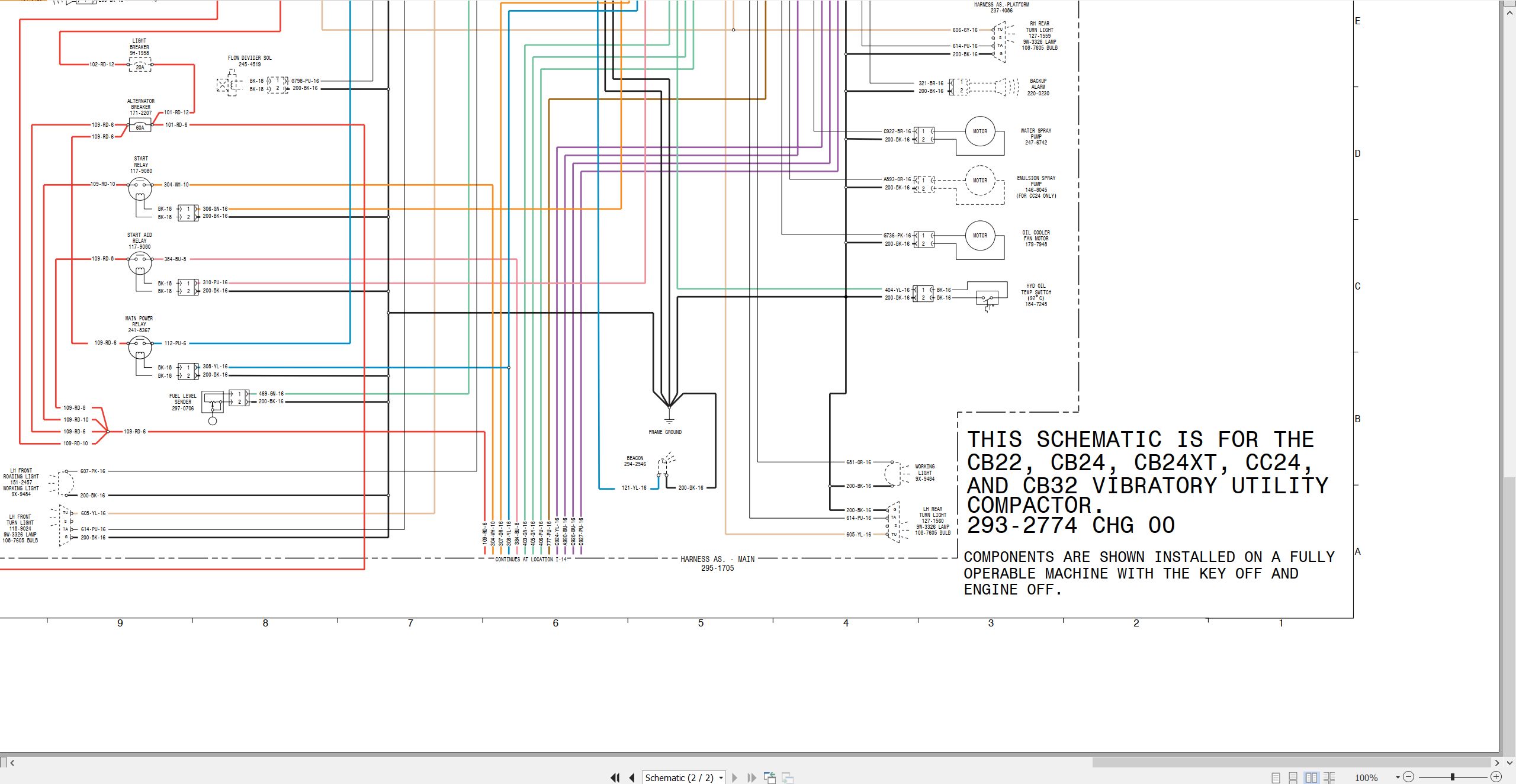 CAT Vibratory Utility Compactor CB32 Electrical Hydraulic Schematic (2)
