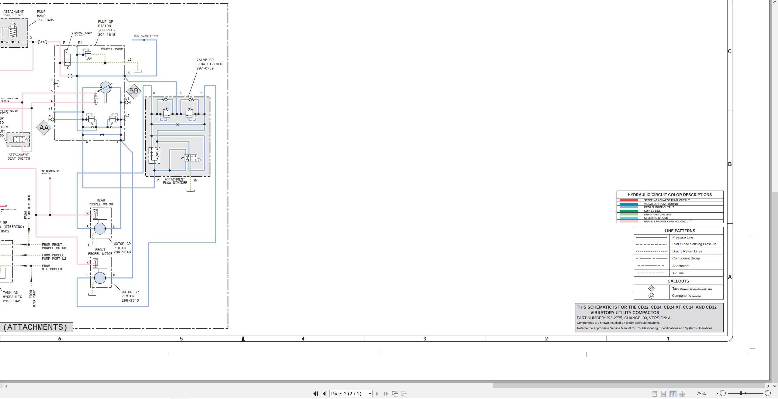 CAT Vibratory Utility Compactor CB32 Electrical Hydraulic Schematic (3)