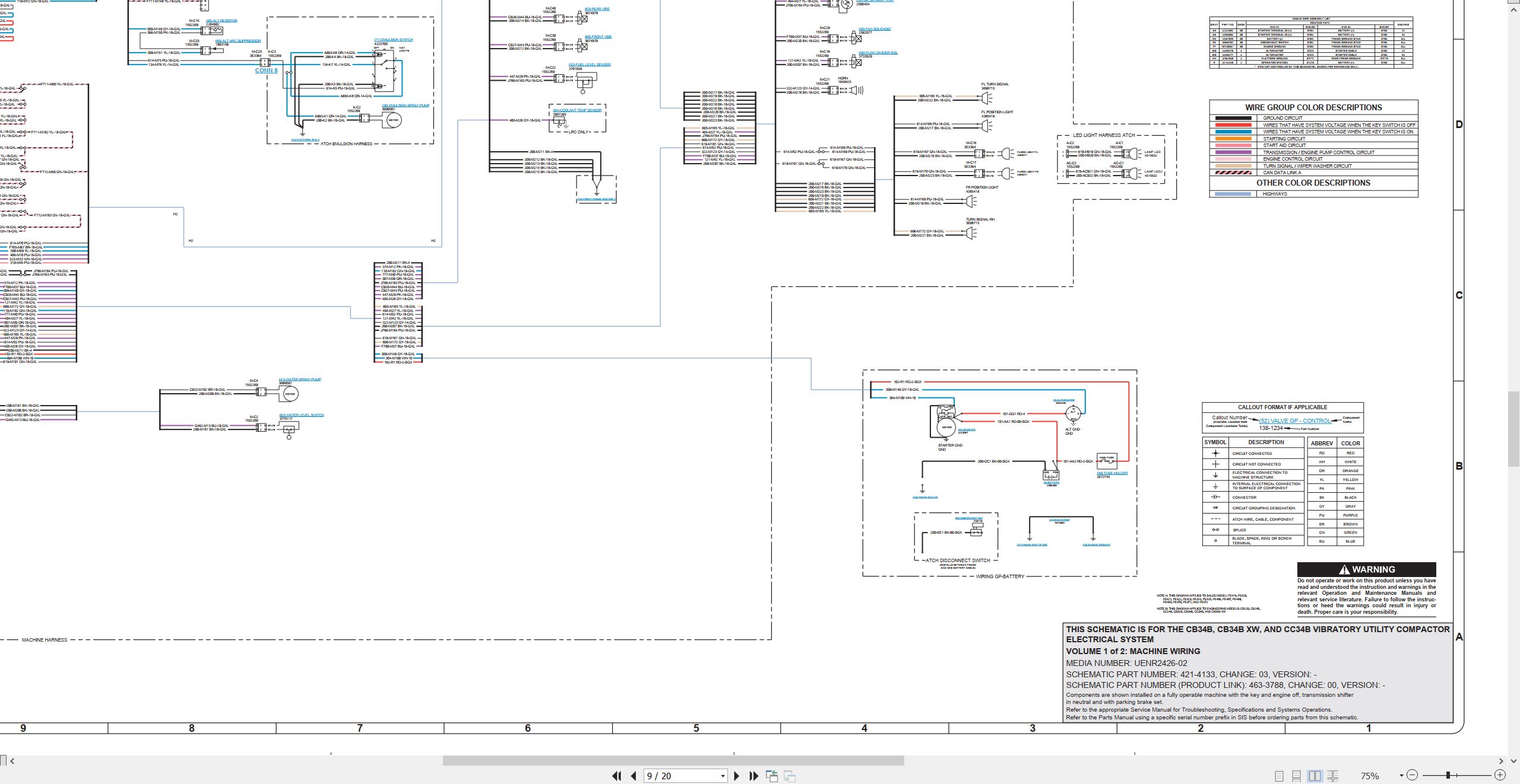CAT Vibratory Utility Compactor CB34B Electrical Hydraulic Schematic (2)