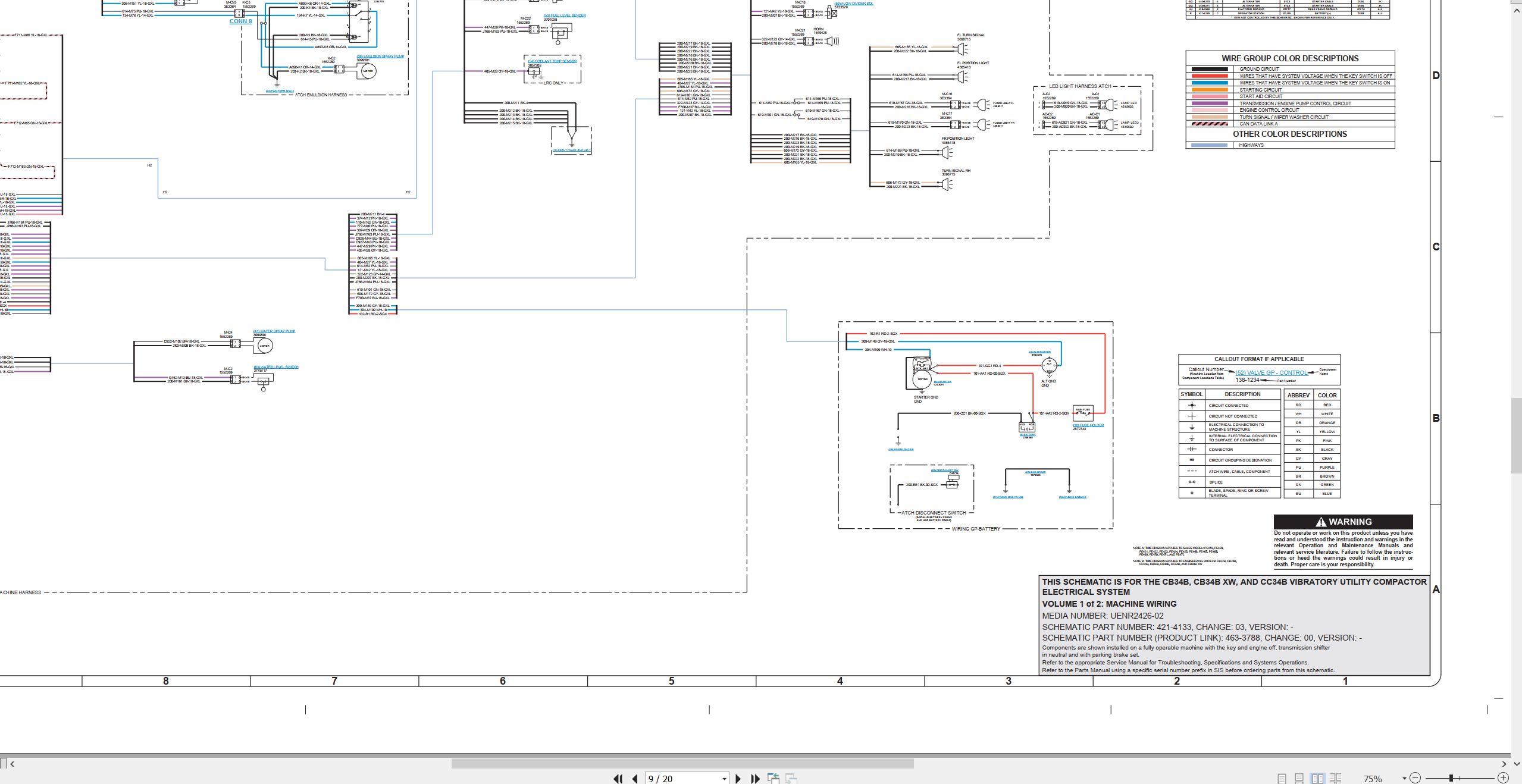 CAT Vibratory Utility Compactor CB34B XW Electrical Hydraulic Schematic (2)