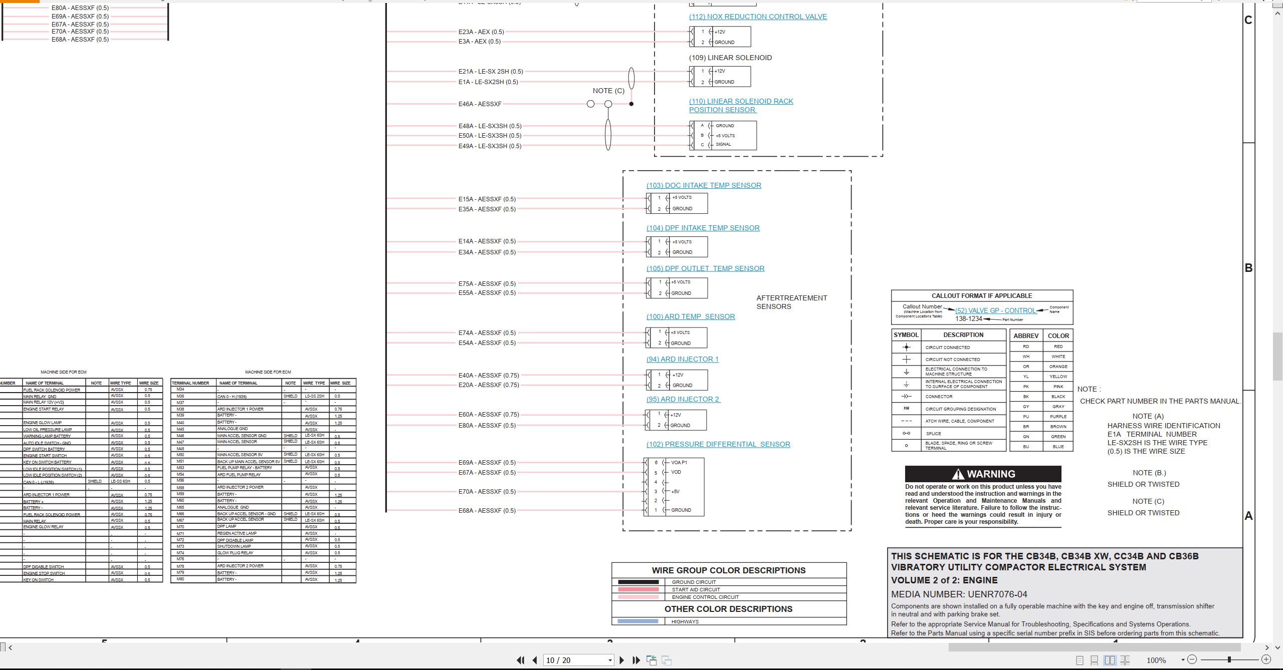 CAT Vibratory Utility Compactor CB36B Electrical Hydraulic Schematic (3)