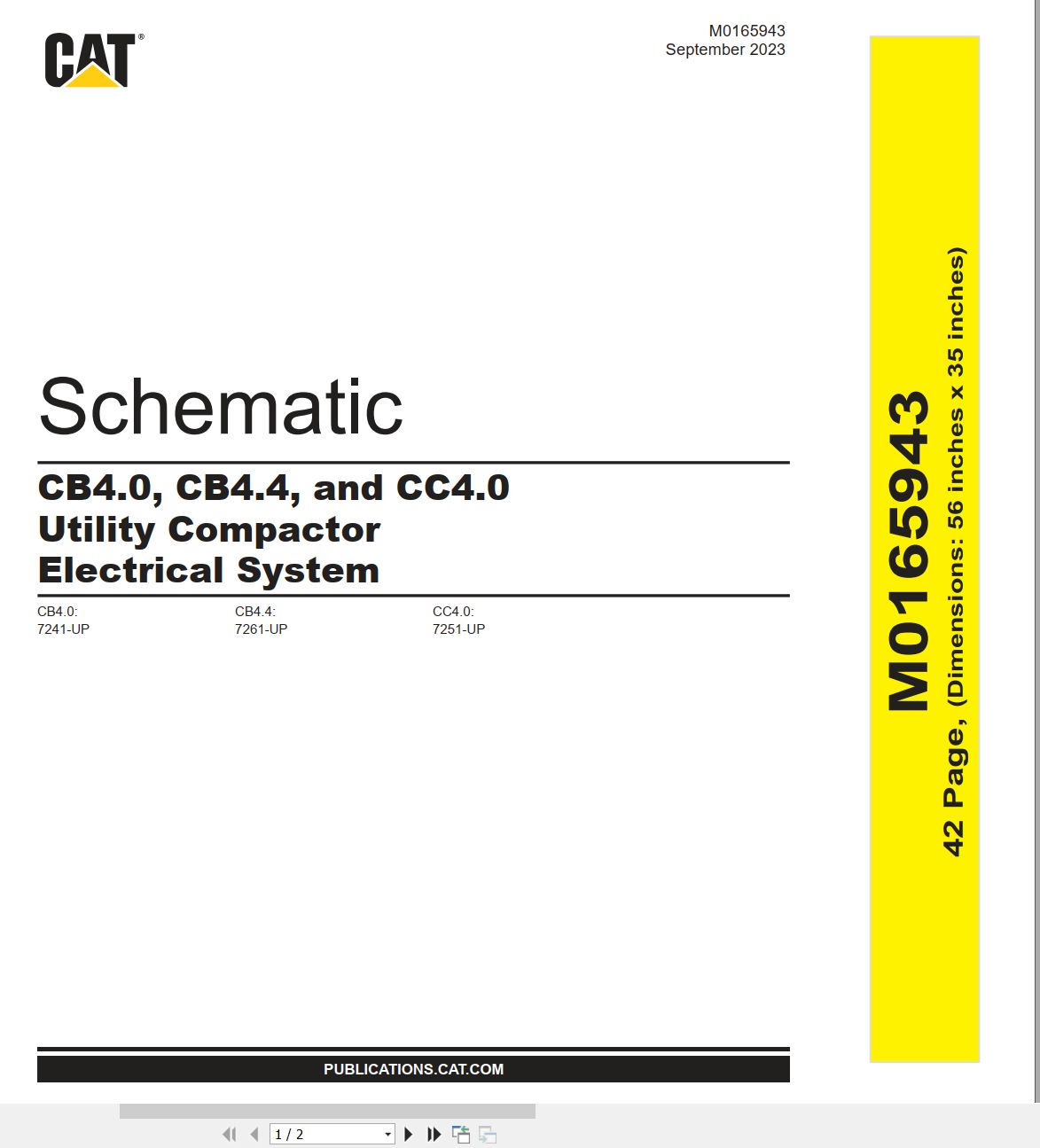 CAT Vibratory Utility Compactor CB4.0 Electrical Hydraulic Schematic (1)