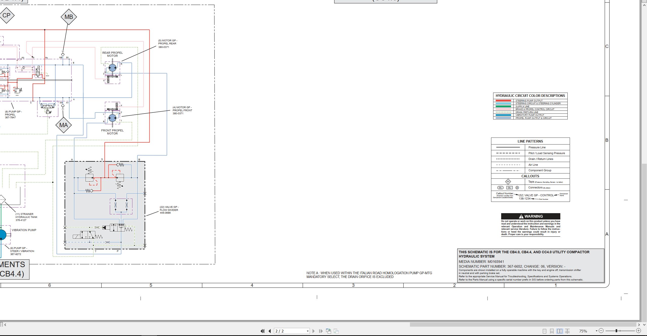 CAT Vibratory Utility Compactor CB4.0 Electrical Hydraulic Schematic (3)