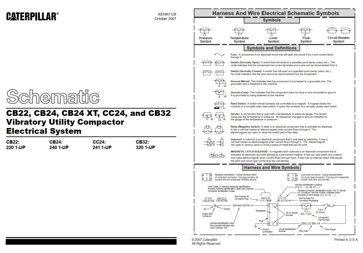 CAT Vibratory Utility Compactor CC24 Electrical Schematic Hydraulic Schematic (1)