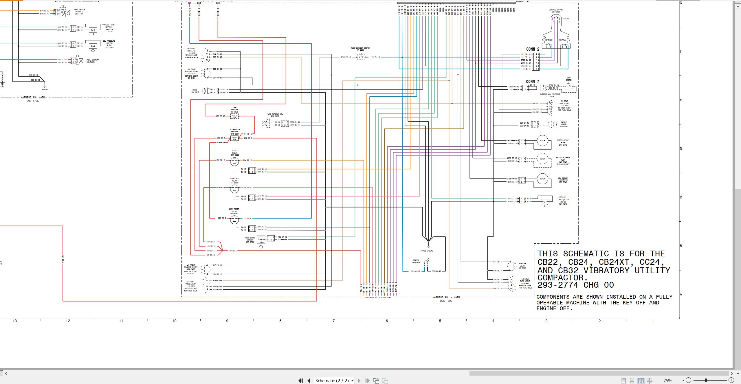 CAT Vibratory Utility Compactor CC24 Electrical Schematic Hydraulic Schematic (2)