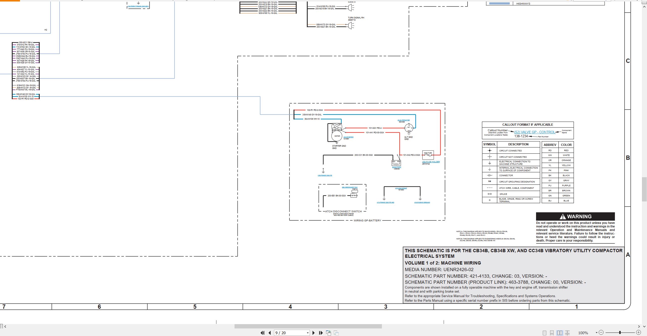 CAT Vibratory Utility Compactor CC34B Electrical Schematic Hydraulic Schematic (2)