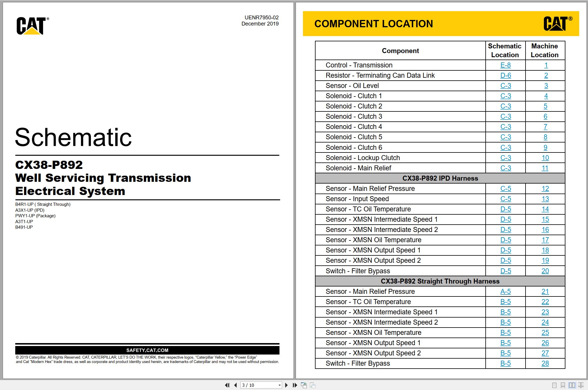 CAT Well Servicing Transmission CX38 P892 Electrical Schematic UENR7950 02 2019 (1)