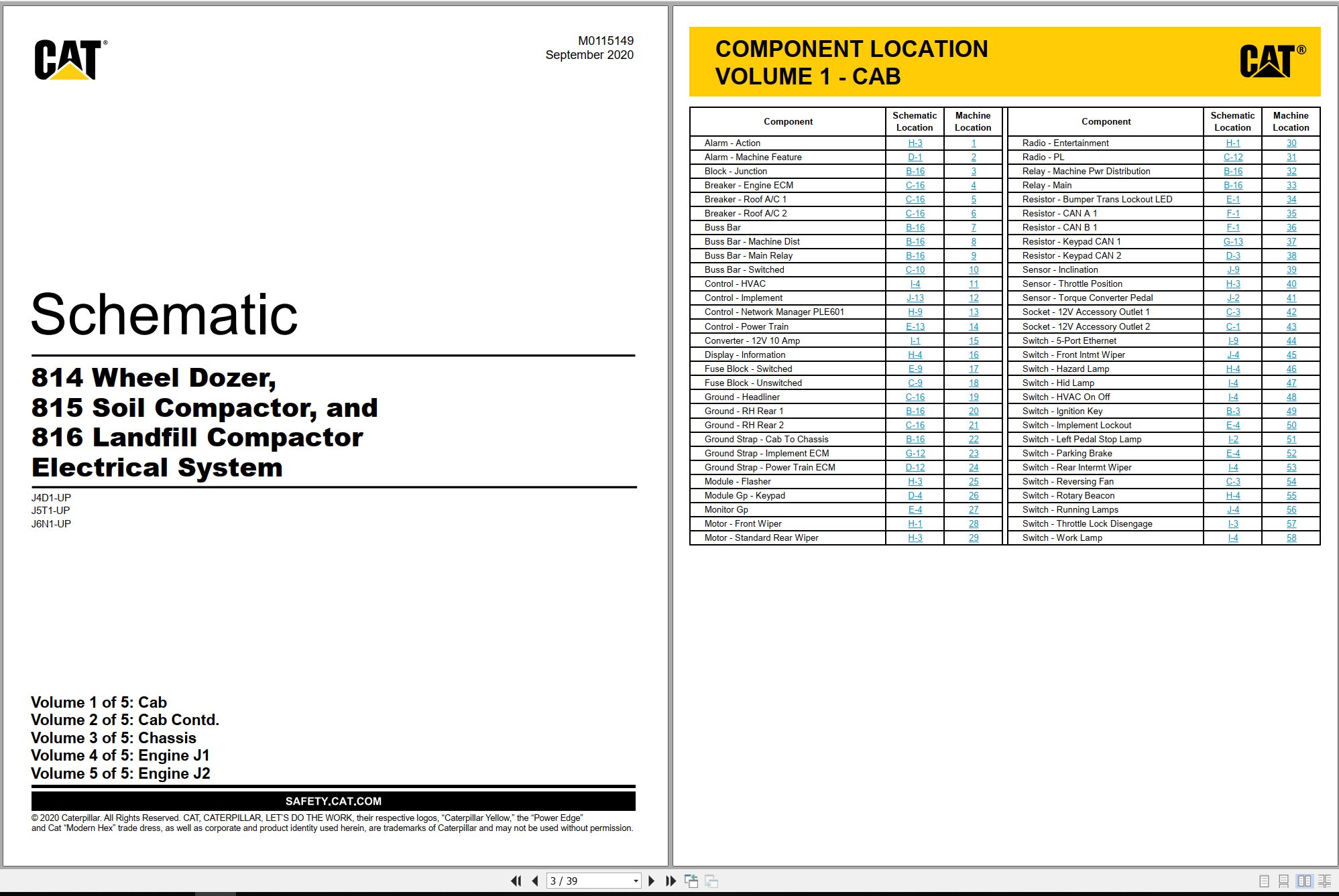 CAT Wheel Dozer 814 Electrical Hydraulic Schematic (1)
