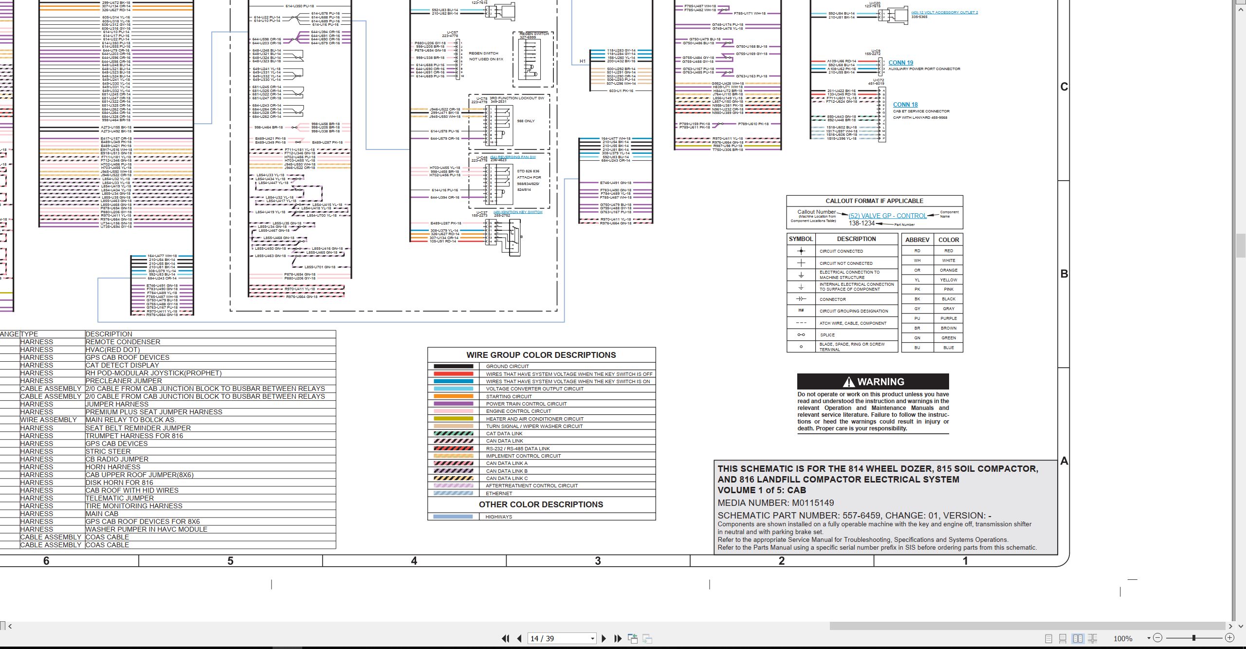 CAT Wheel Dozer 814 Electrical Hydraulic Schematic (2)