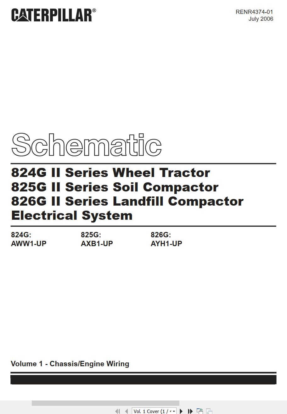 CAT Wheel Dozer 824G II Electrical Hydraulic Schematic (1)