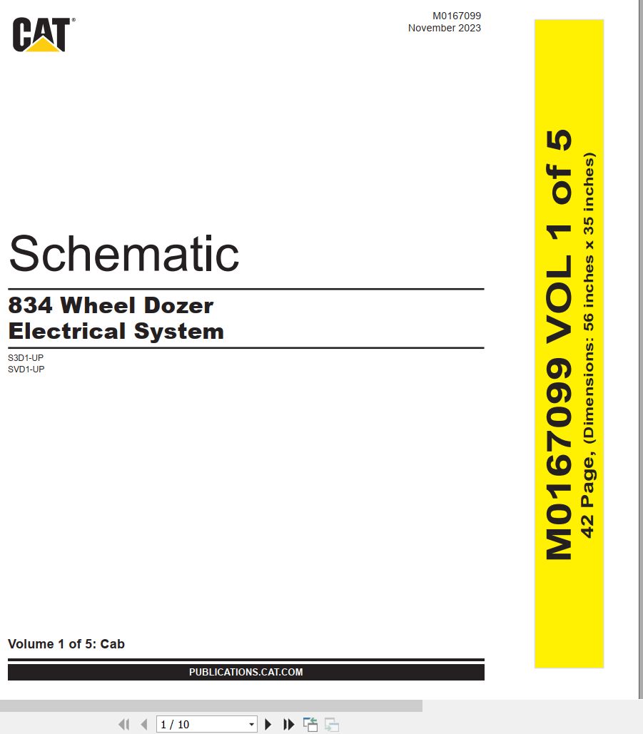 CAT Wheel Dozer 834 Electrical Hydraulic Schematic (1)