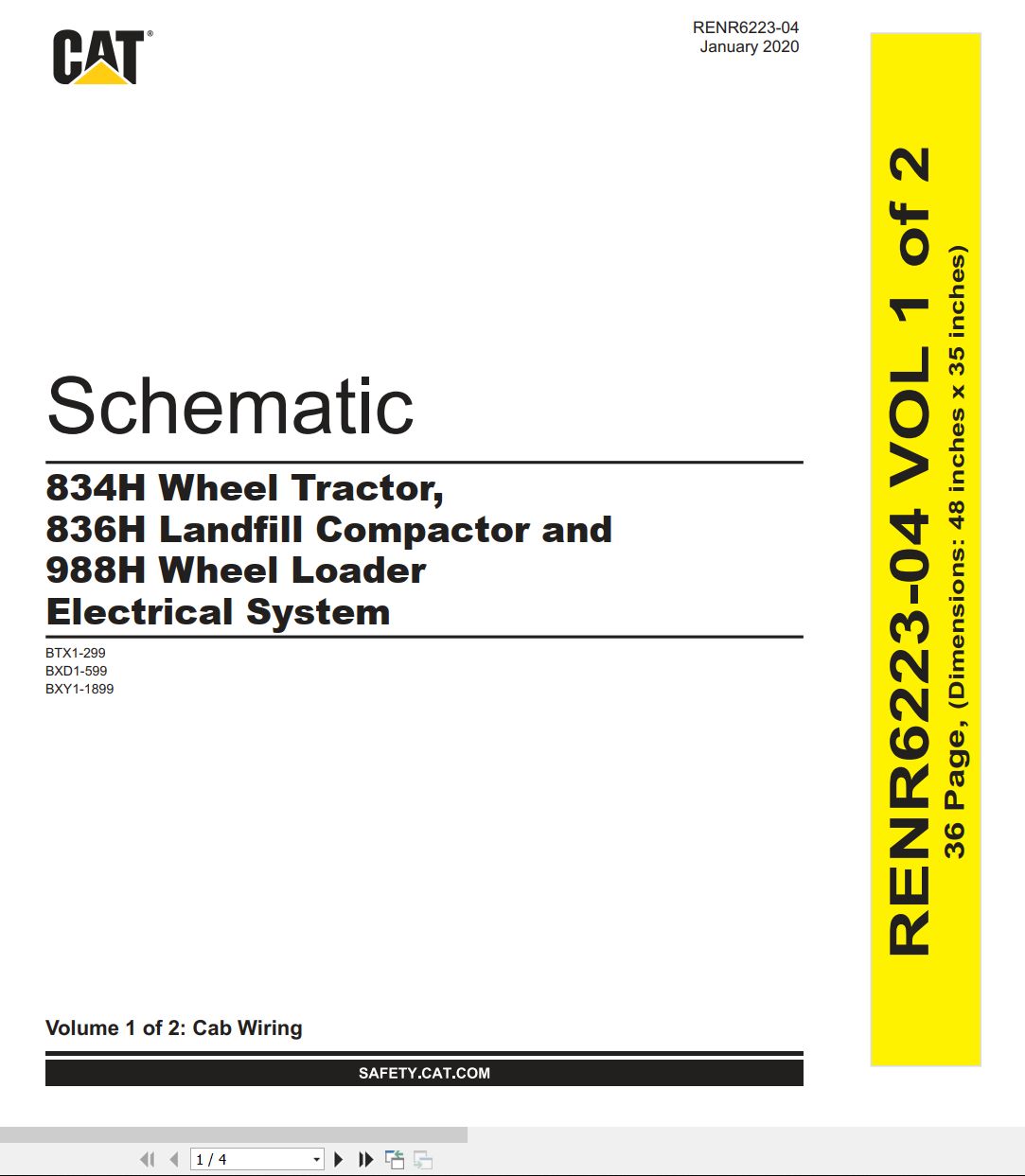 CAT Wheel Dozer 834H Electrical Hydraulic Schematic (1)