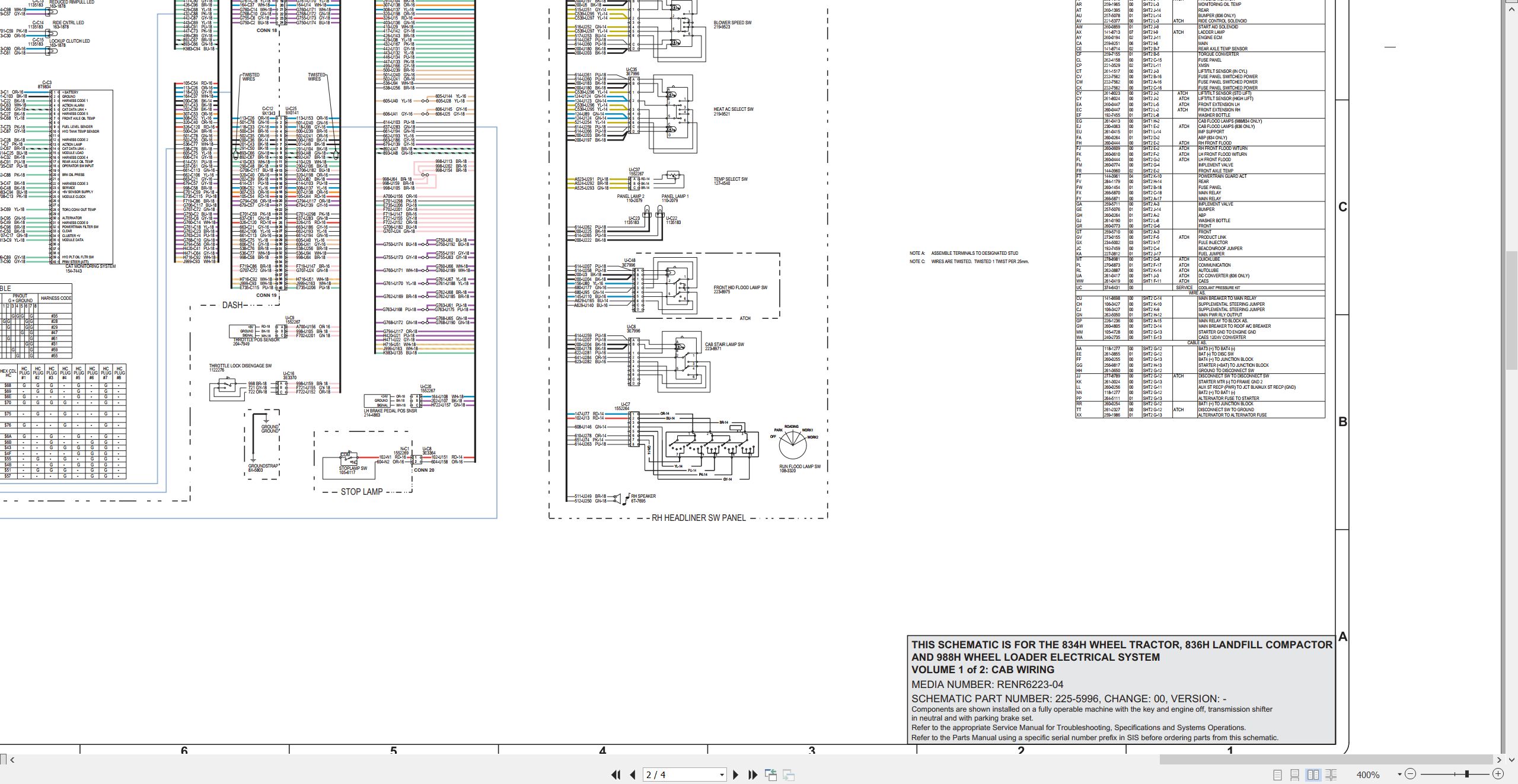 CAT Wheel Dozer 834H Electrical Hydraulic Schematic (2)