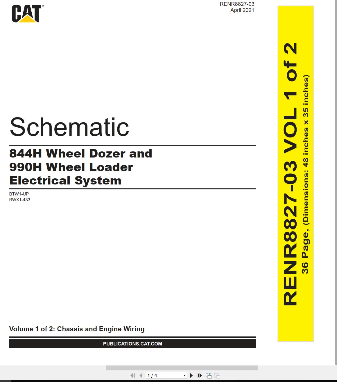 CAT Wheel Dozer 844H Electrical Hydraulic Schematic (1)