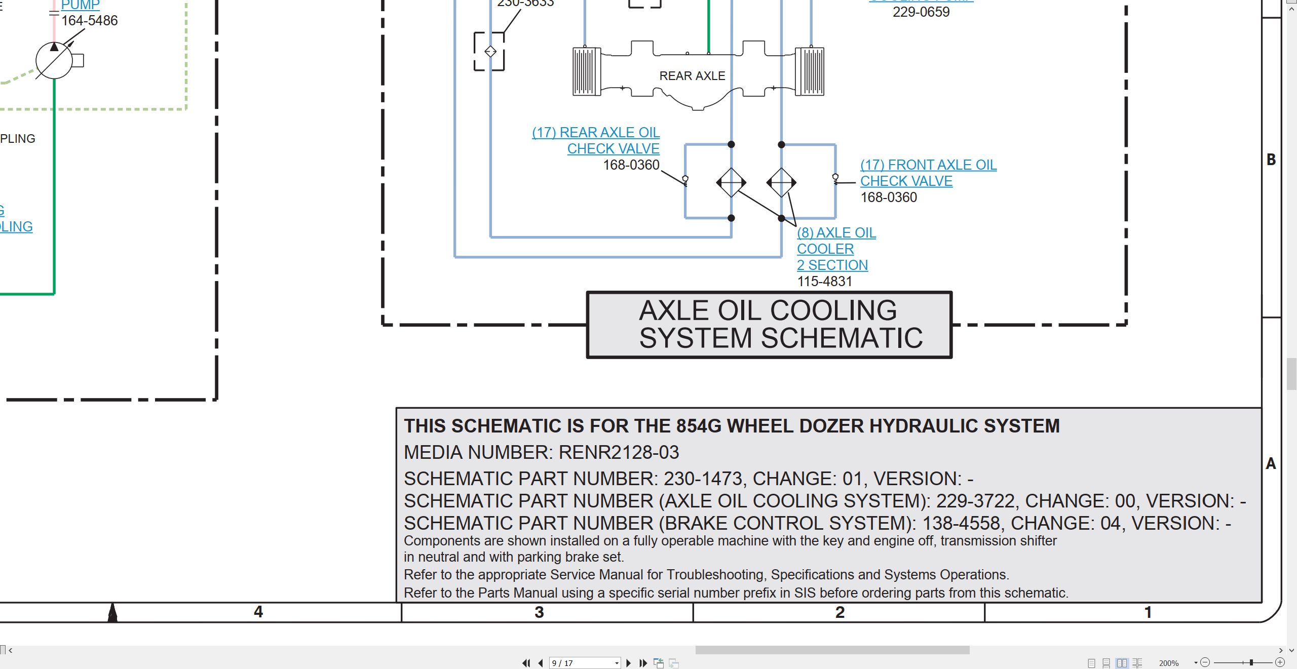 CAT Wheel Dozer 854G Electrical Hydraulic Schematic (3)