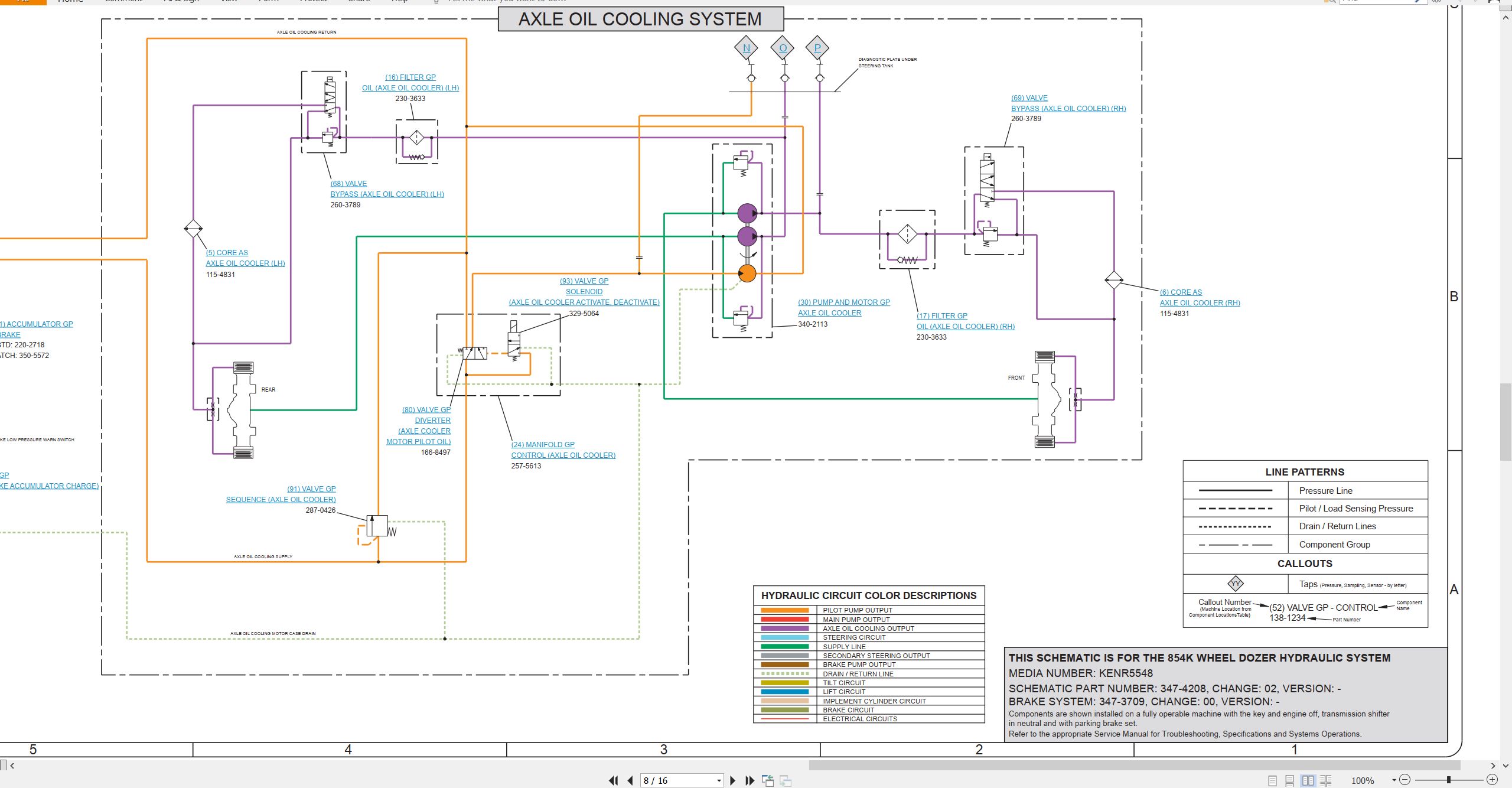CAT Wheel Dozer 854K Electrical Hydraulic Schematic (3)