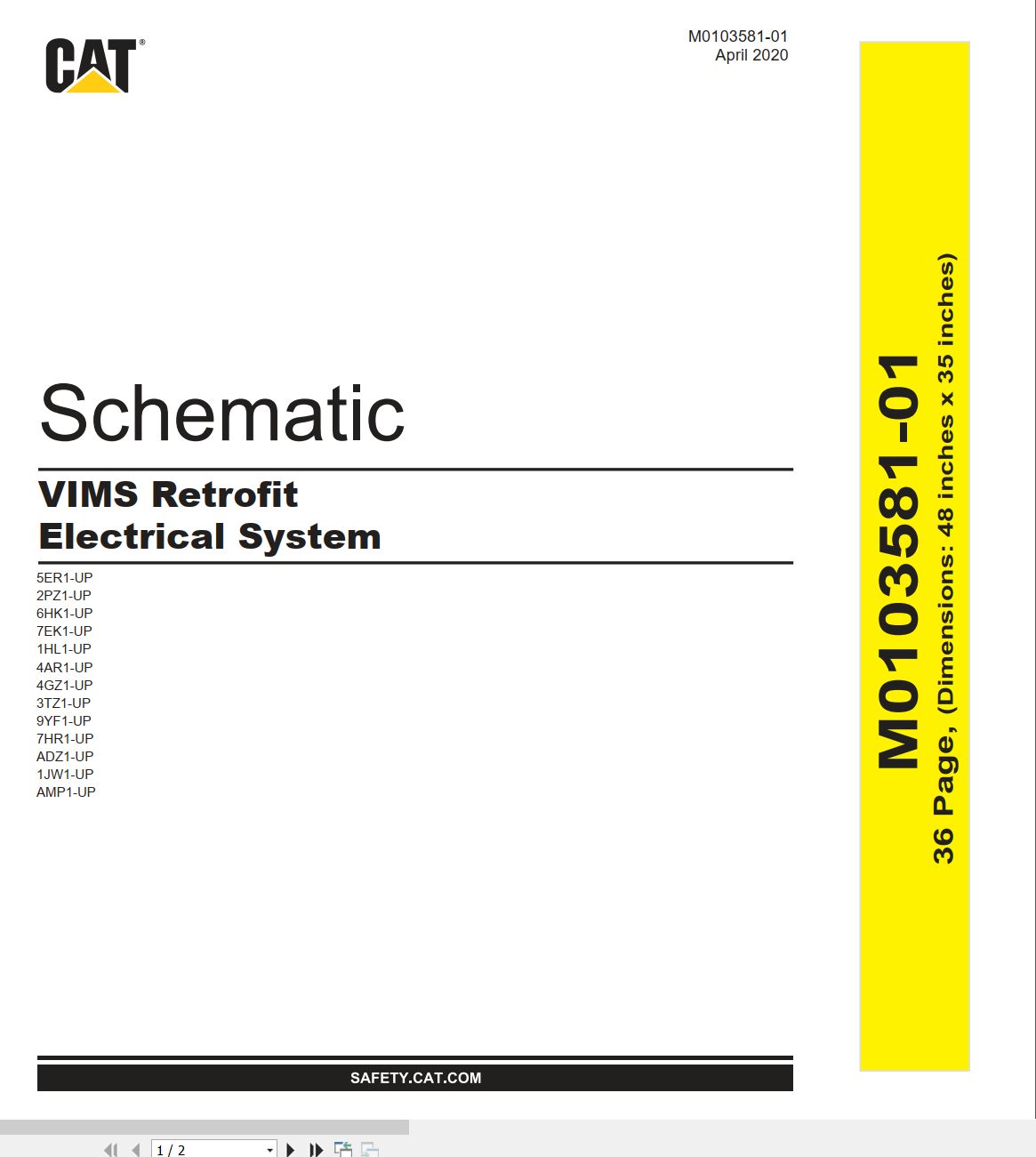 CAT Wheel Dozer Vims Retrofit Electrical Schematic M0103581 01 2020 (1)