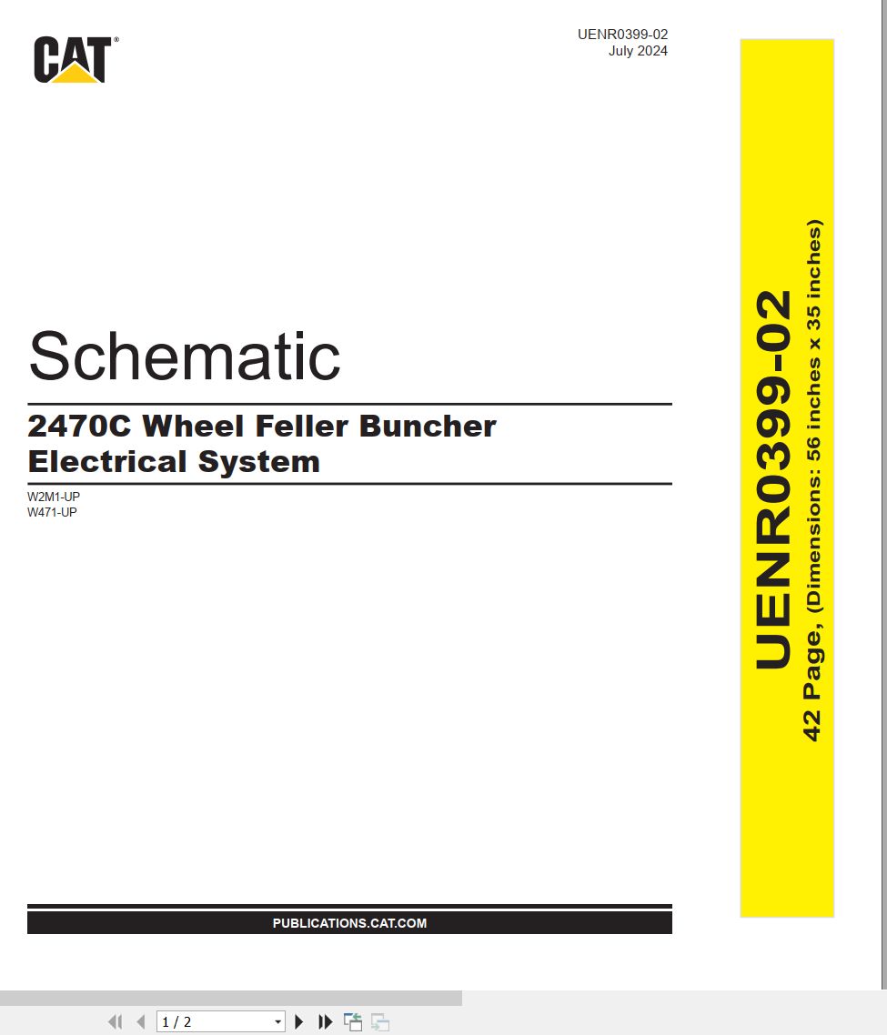 CAT Wheel Feller Buncher 2470C Electrical Hydraulic Schematic (1)