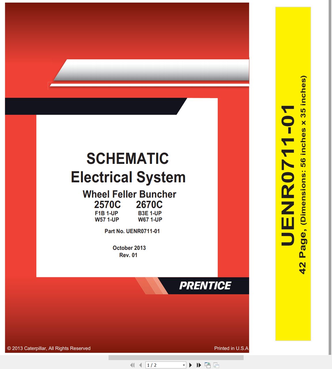 CAT Wheel Feller Buncher 2570C Electrical Hydraulic Schematic (1)