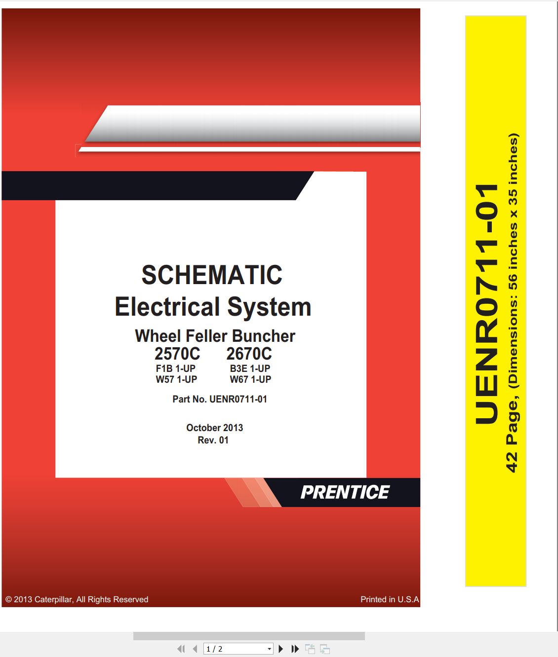 CAT Wheel Feller Buncher 2670C Electrical Hydraulic Schematic (1)