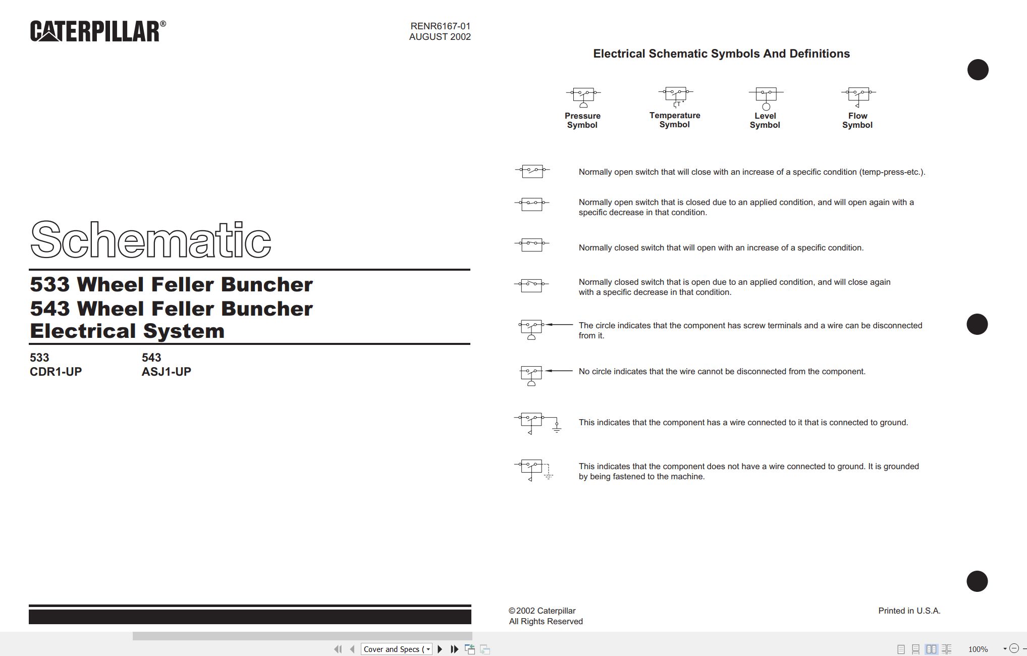 CAT Wheel Feller Buncher 533 Electrical Hydraulic Schematic (1)