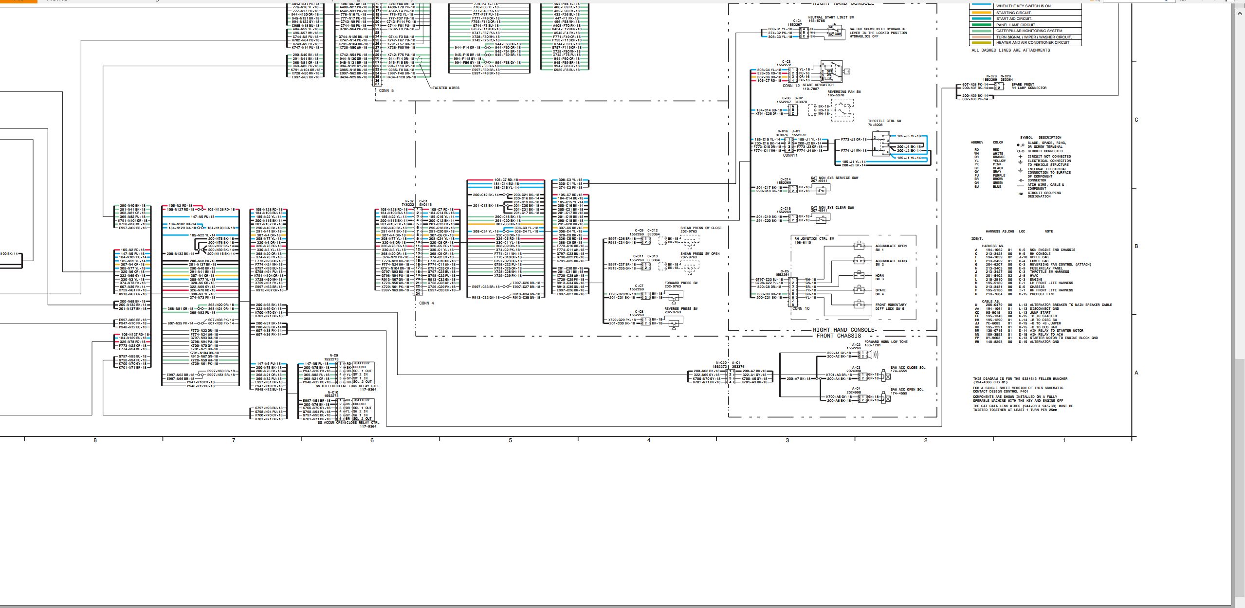 CAT Wheel Feller Buncher 533 Electrical Hydraulic Schematic (2)