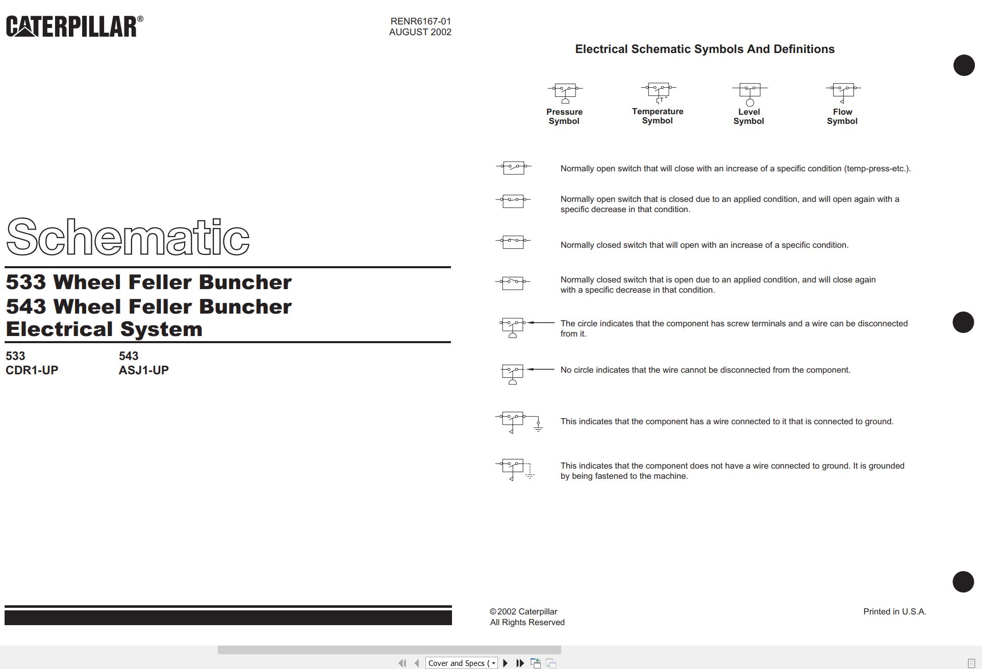 CAT Wheel Feller Buncher 543 Electrical Hydraulic Schematic (1)