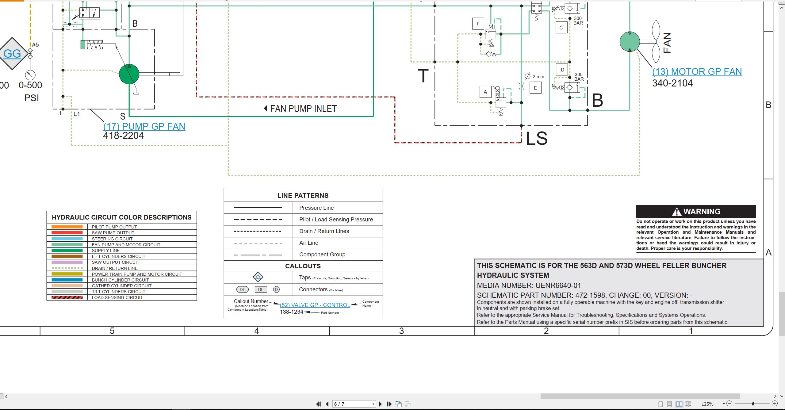 CAT Wheel Feller Buncher 573D Electrical Hydraulic Schematic (3)