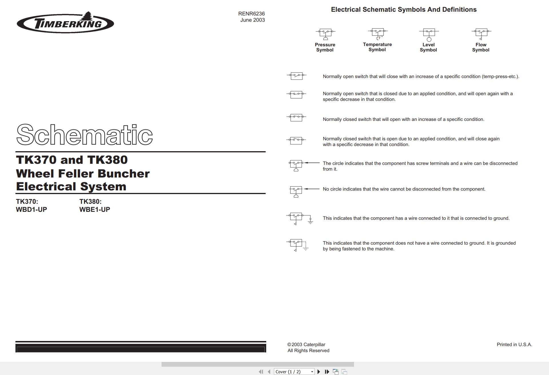 CAT Wheel Feller Buncher TK370 Electrical Schematic (1)