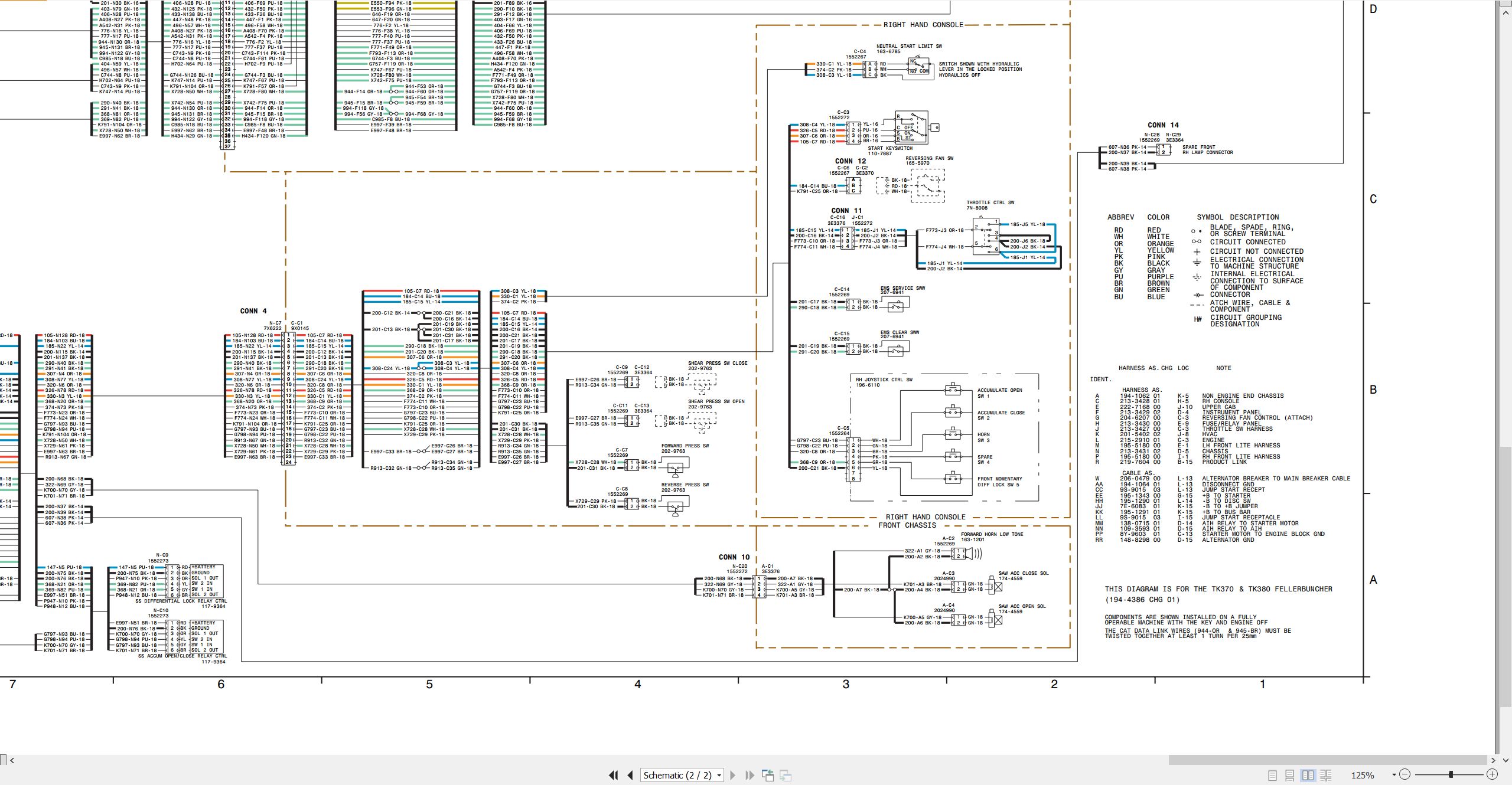 CAT Wheel Feller Buncher TK370 Electrical Schematic (2)