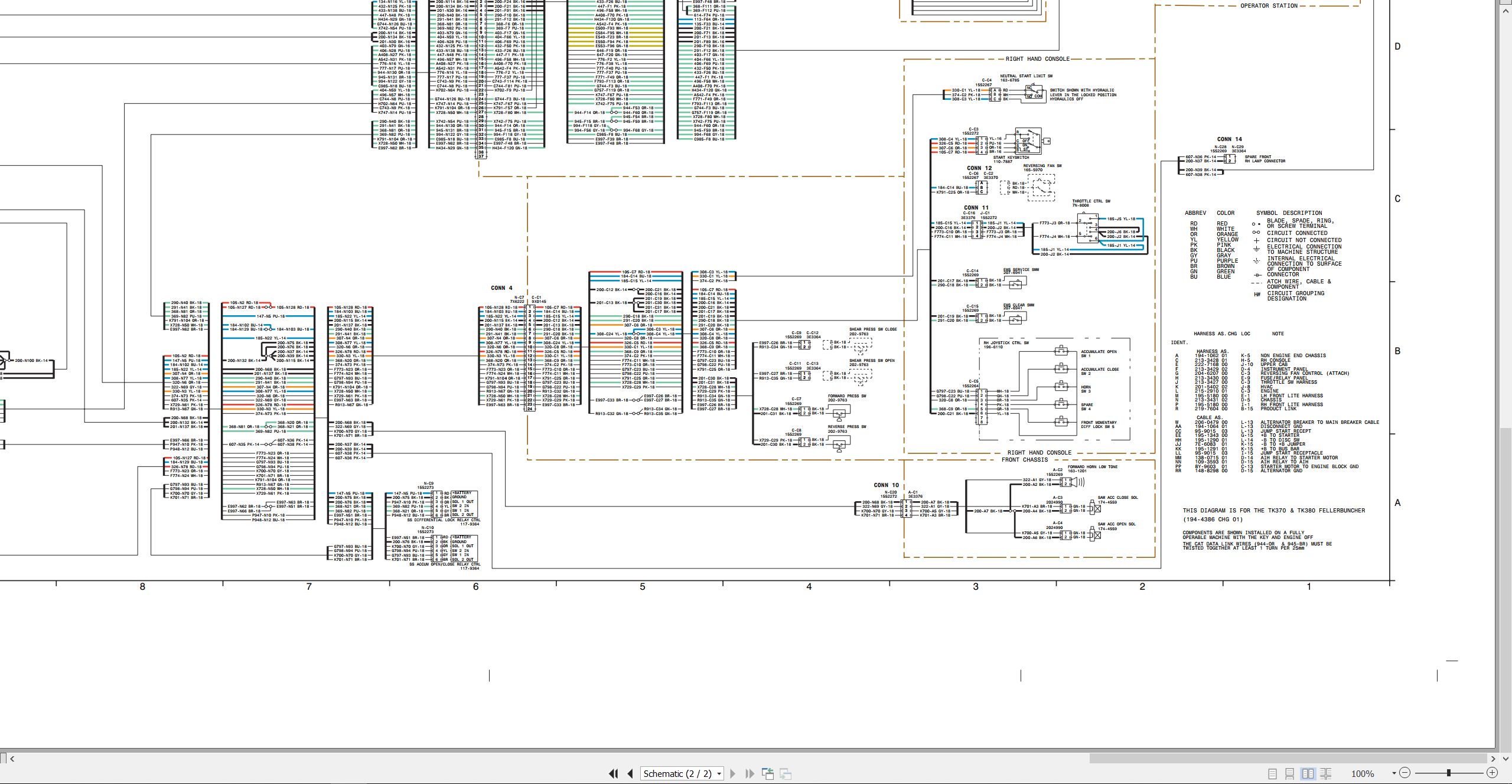 CAT Wheel Feller Buncher TK380 Electrical Schematic (2)