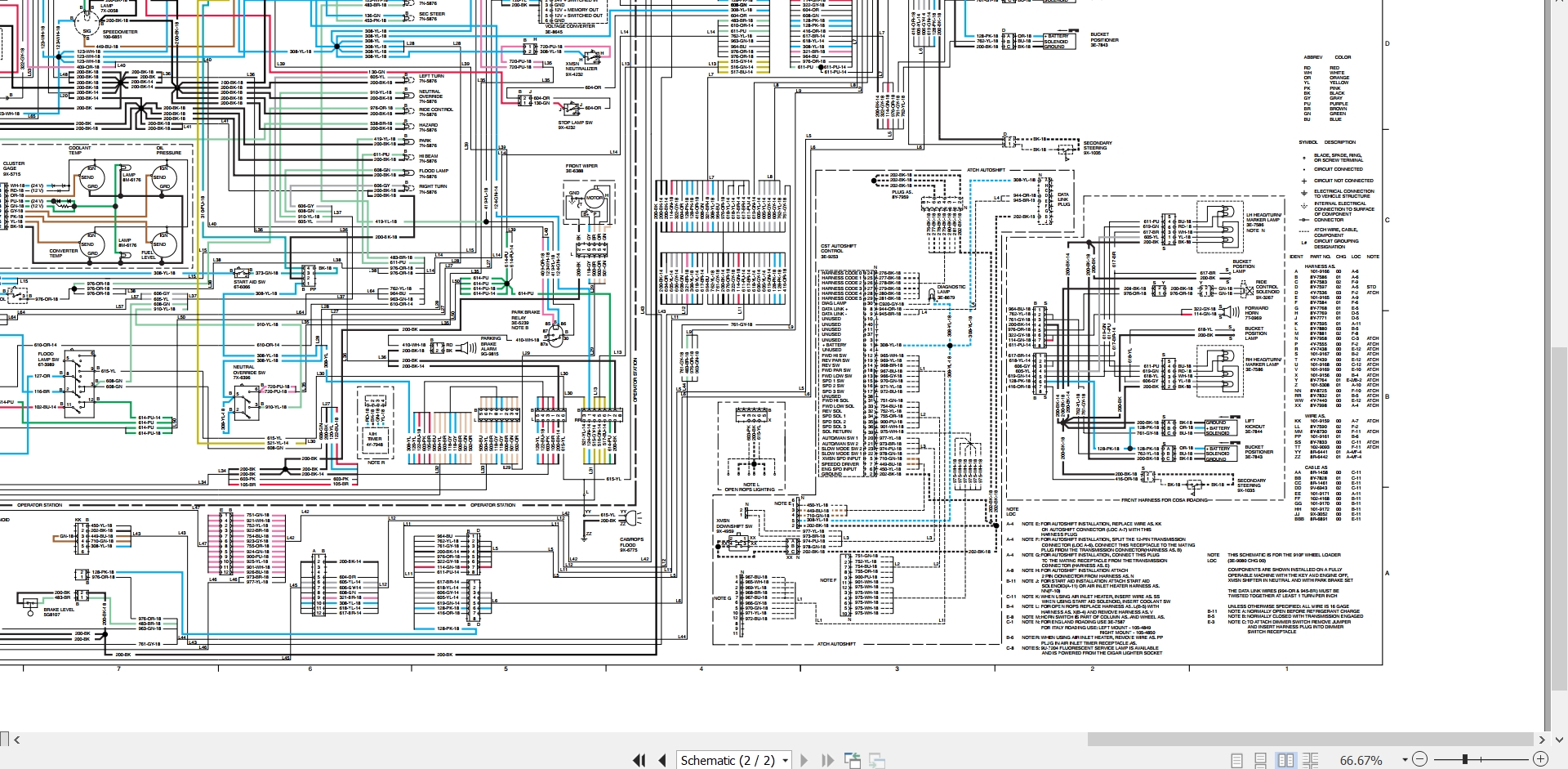 CAT Wheel Loader 910F Electrical Schematic SENR5945 00 1993 (2)