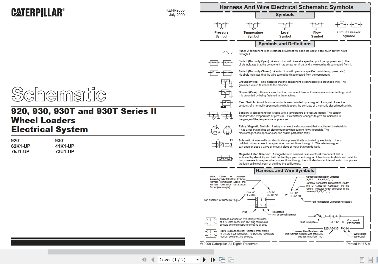 CAT Wheel Loader 920 to 930T Electrical Schematic KENR9550 00 2009 (1)
