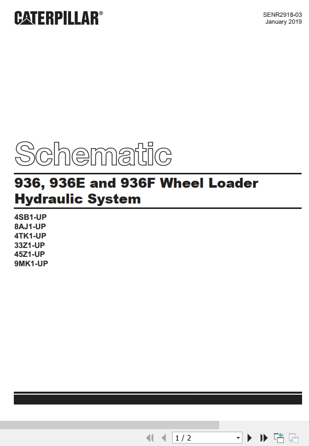CAT Wheel Loader 936 to 936F Hydraulic System Schematic SENR2918 03 2019 (1)