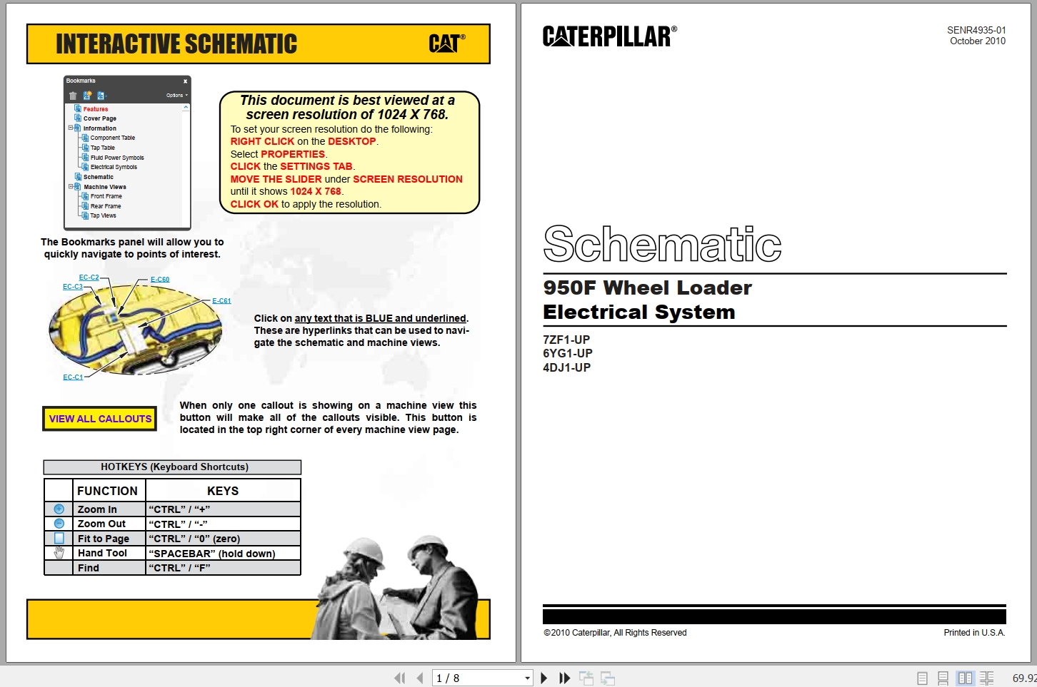 CAT Wheel Loader 950F Electrical Schematic SENR4935 01 2010 (1)