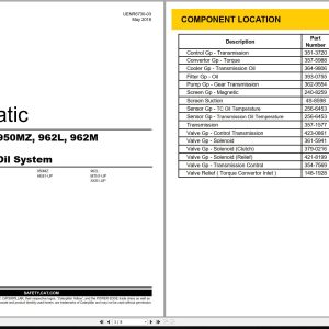 CAT Wheel Loader 950L to 950MZ Power Train System Schematic UENR6730 03 2018 (1)