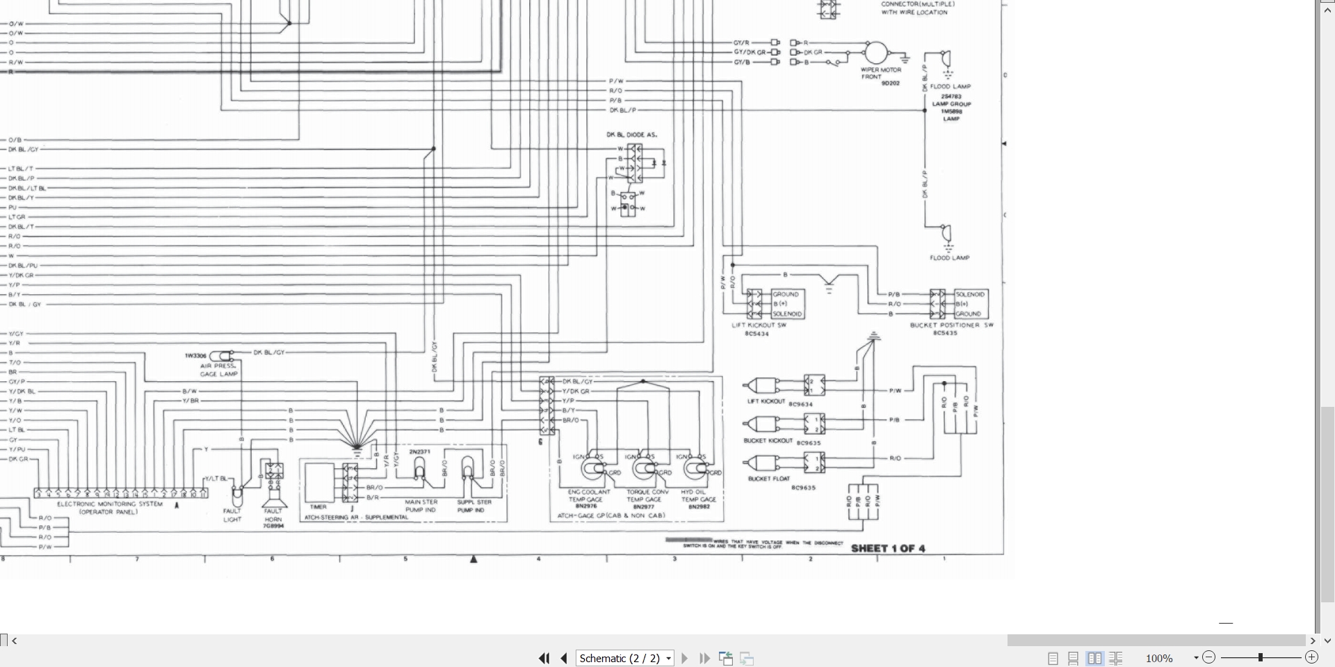 CAT Wheel Loader 966D 966E Electrical Schematic SENR4937 02 2008 (2)
