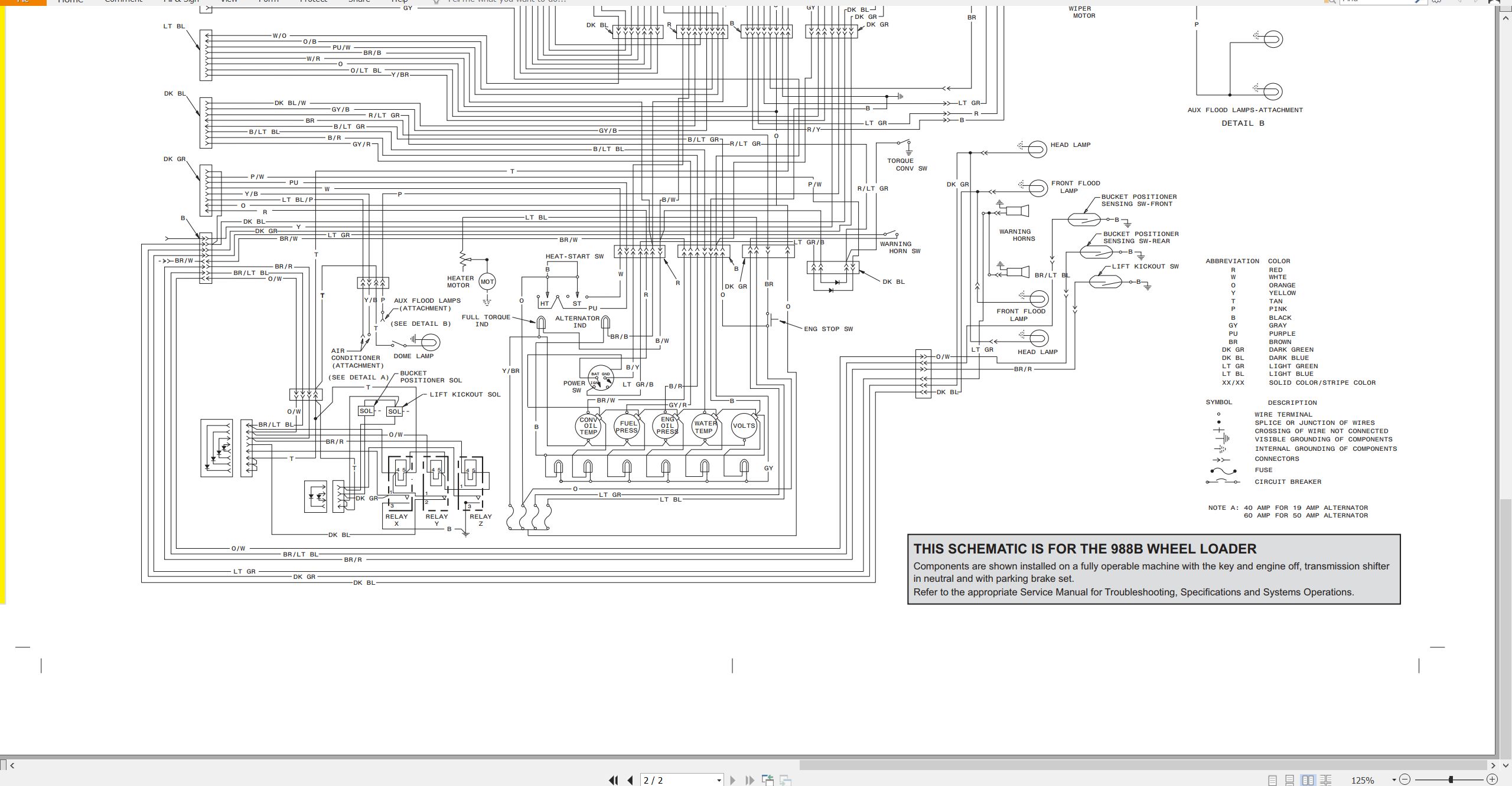 CAT Wheel Loader 988B Electrical Schematic SENR7333 00 1976 (2)