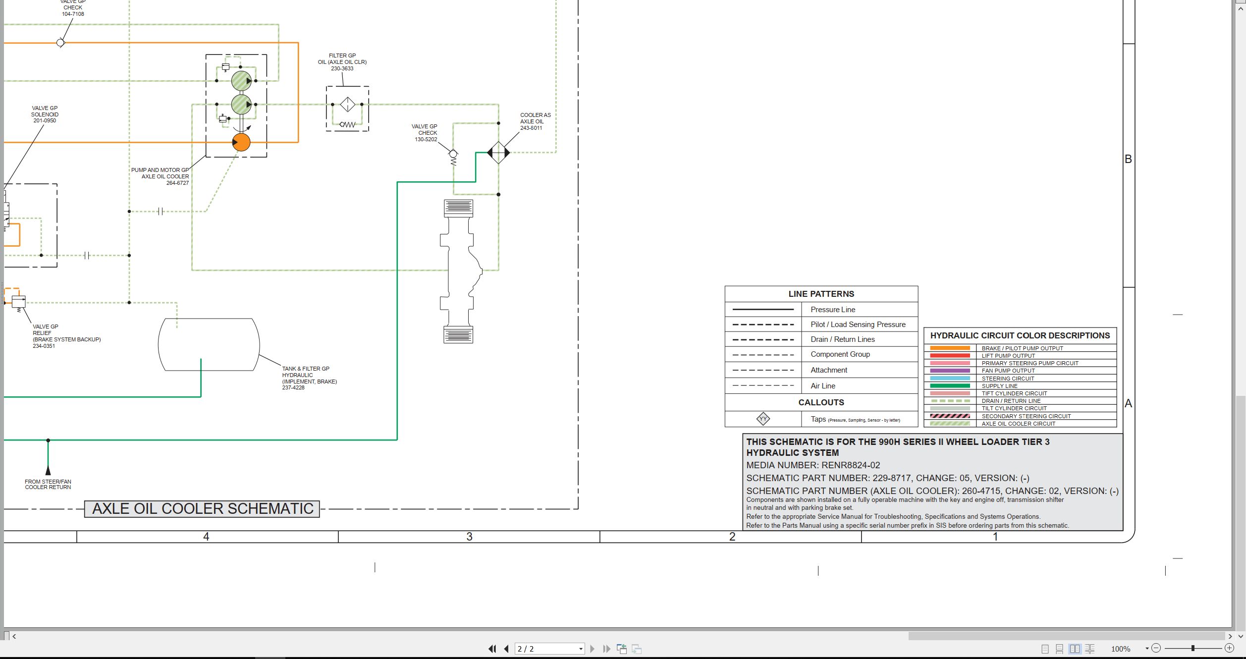 CAT Wheel Loader 990H II Hydraulic Schematic RENR8824 02 2014 (2)