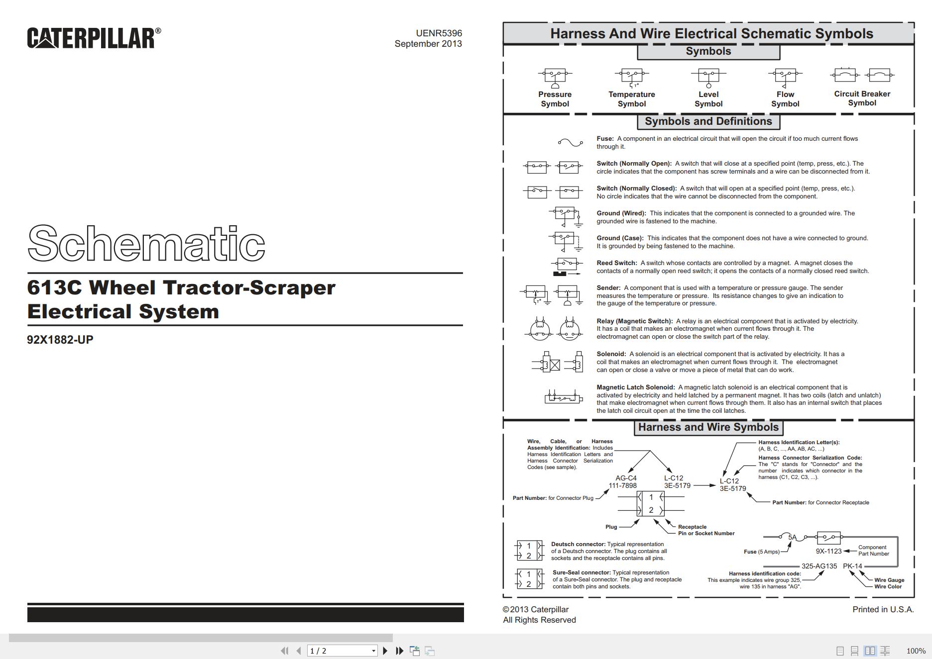 CAT Wheel Tractor Scraper 613C Electrical Schematic (1)