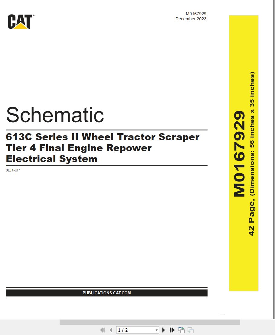 CAT Wheel Tractor Scraper 613C II Electrical Hydraulic Schematic (1)