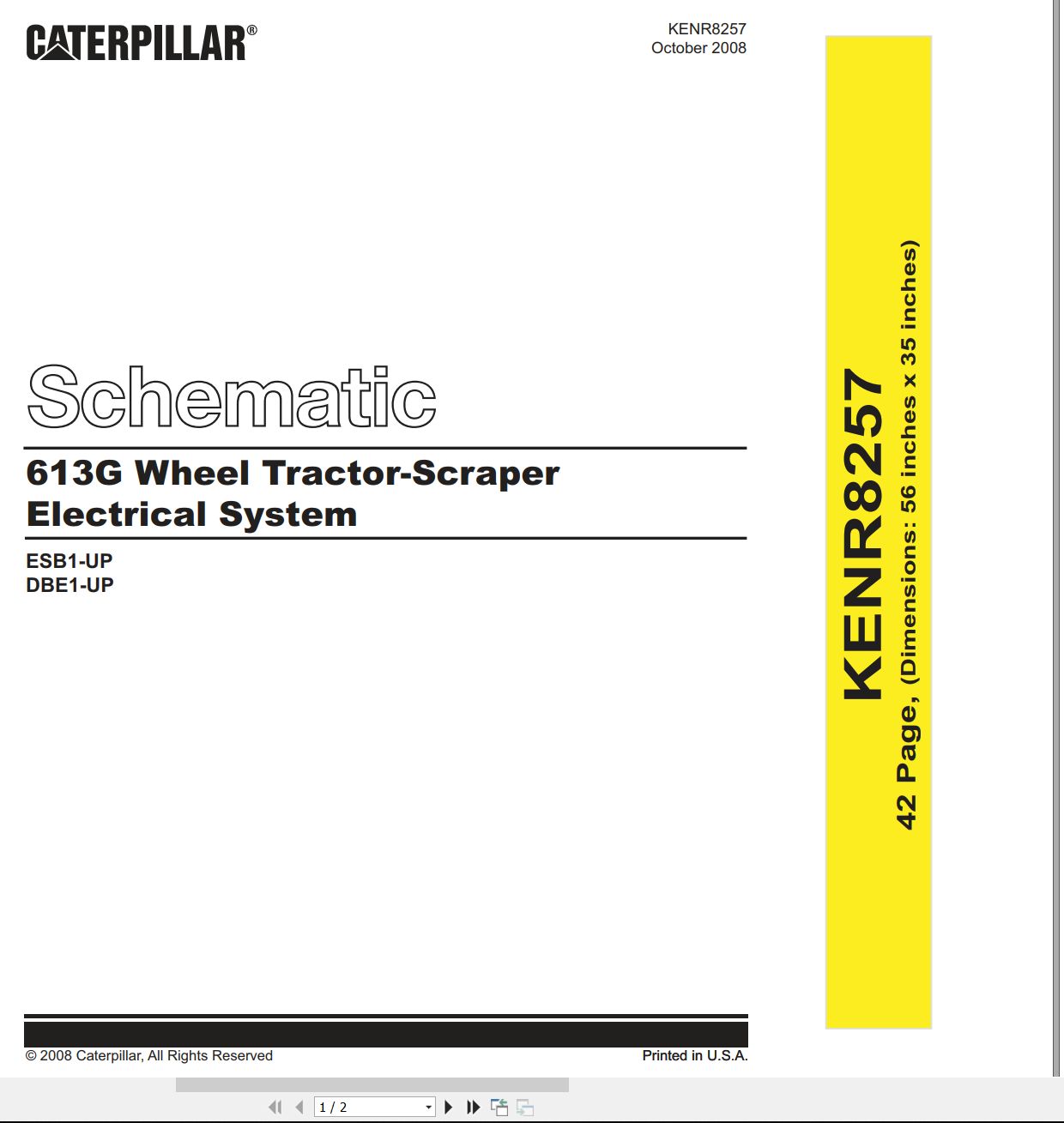 CAT Wheel Tractor Scraper 613G Electrical Hydraulic Schematic (1)