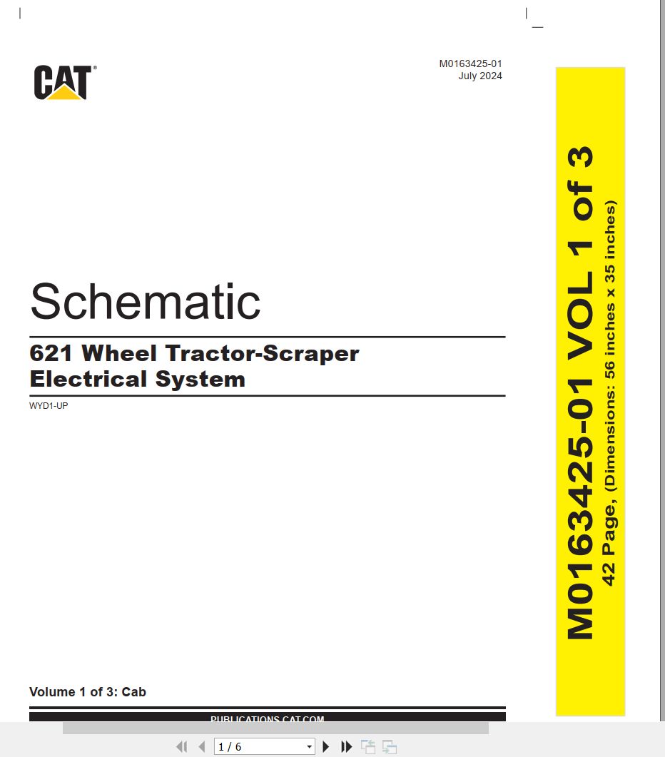 CAT Wheel Tractor Scraper 621 Electrical Hydraulic Schematic (1)