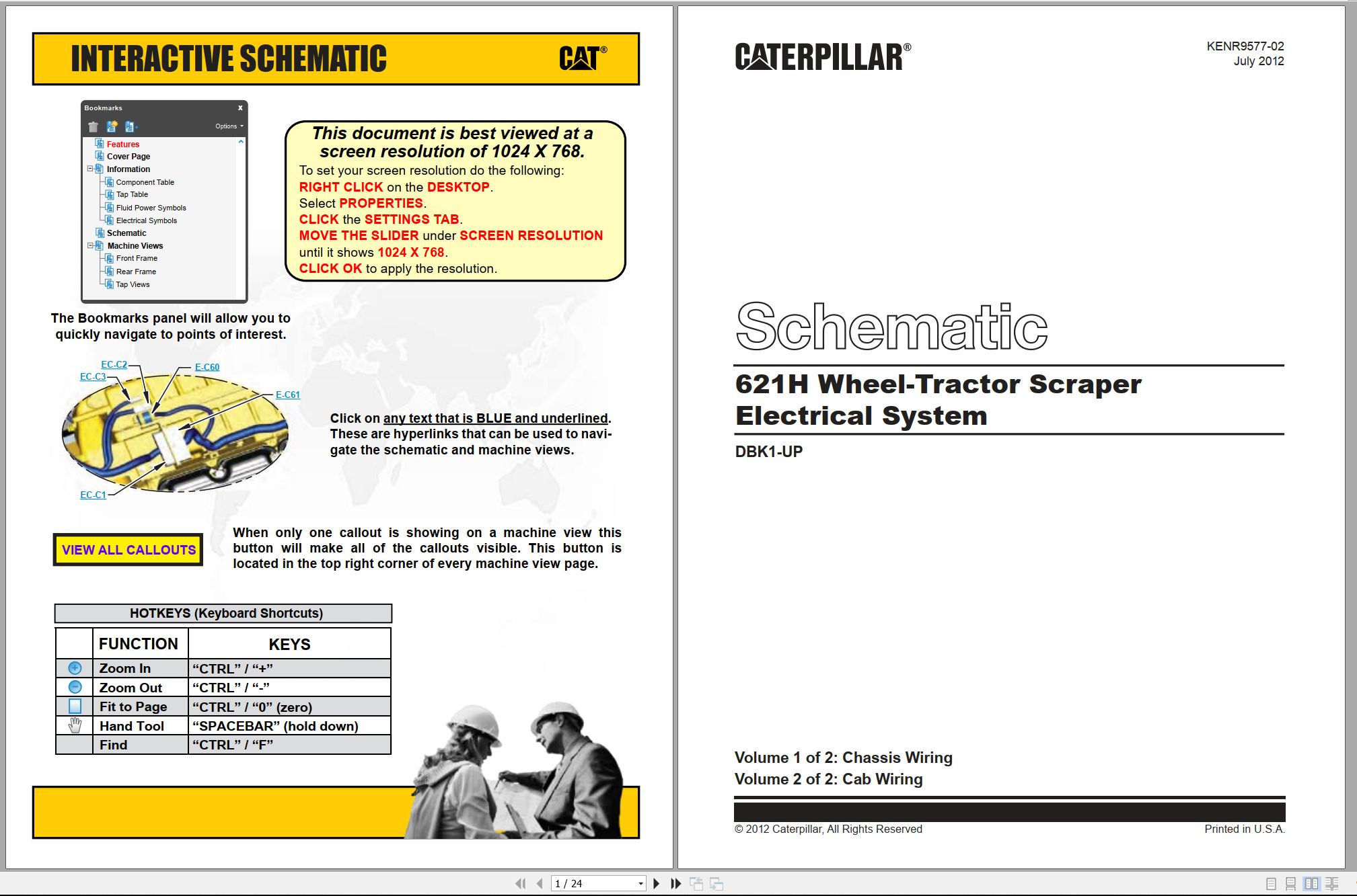 CAT Wheel Tractor Scraper 621H Electrical Hydraulic Schematic (1)