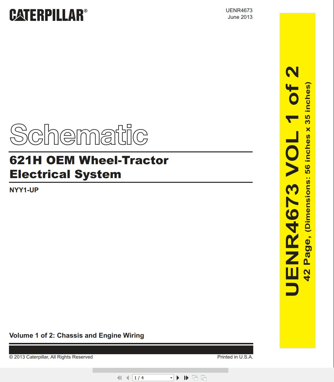 CAT Wheel Tractor Scraper 621H OEM Electrical Hydraulic Schematic (1)