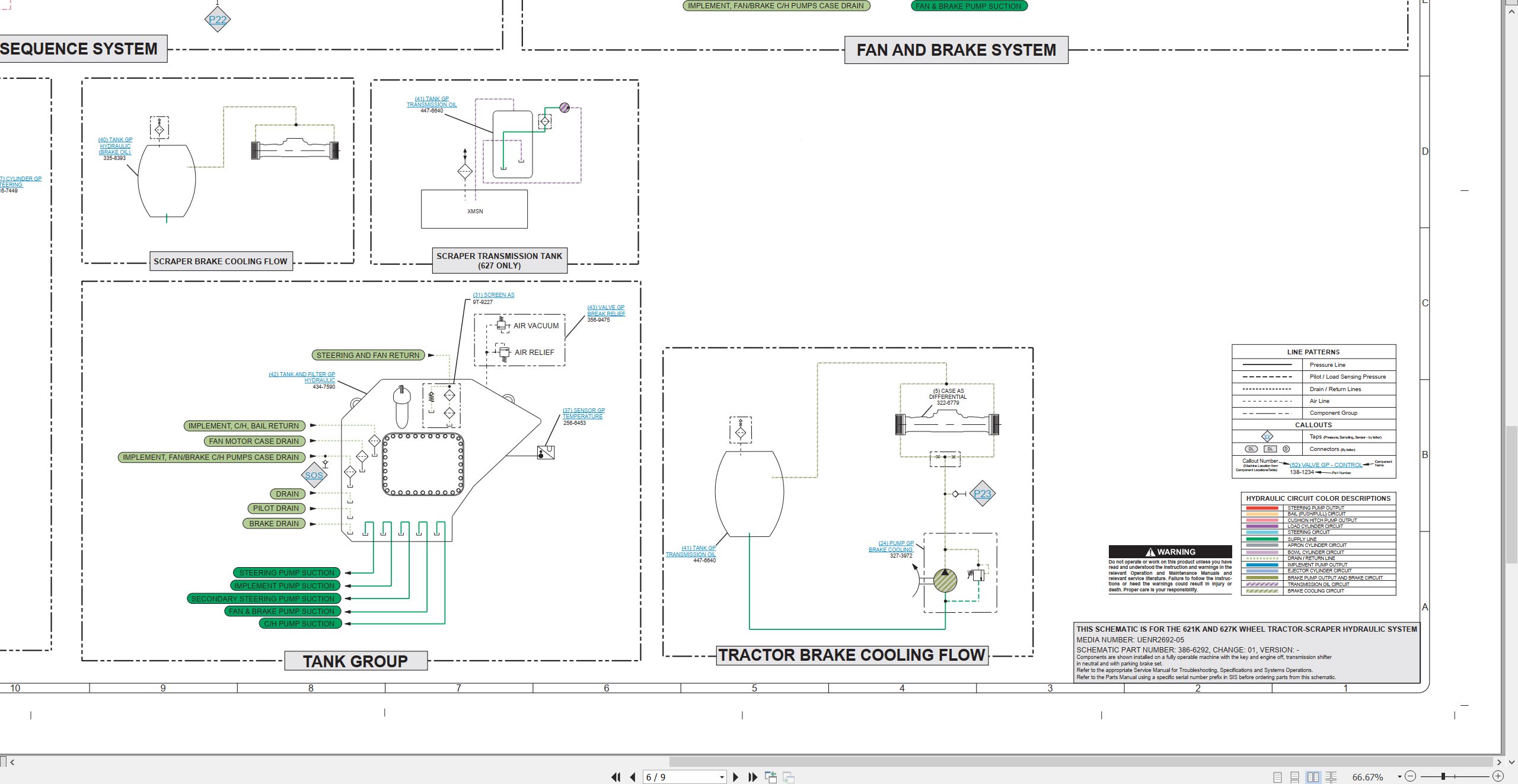 CAT Wheel Tractor Scraper 621K Electrical Hydraulic Schematic (3)