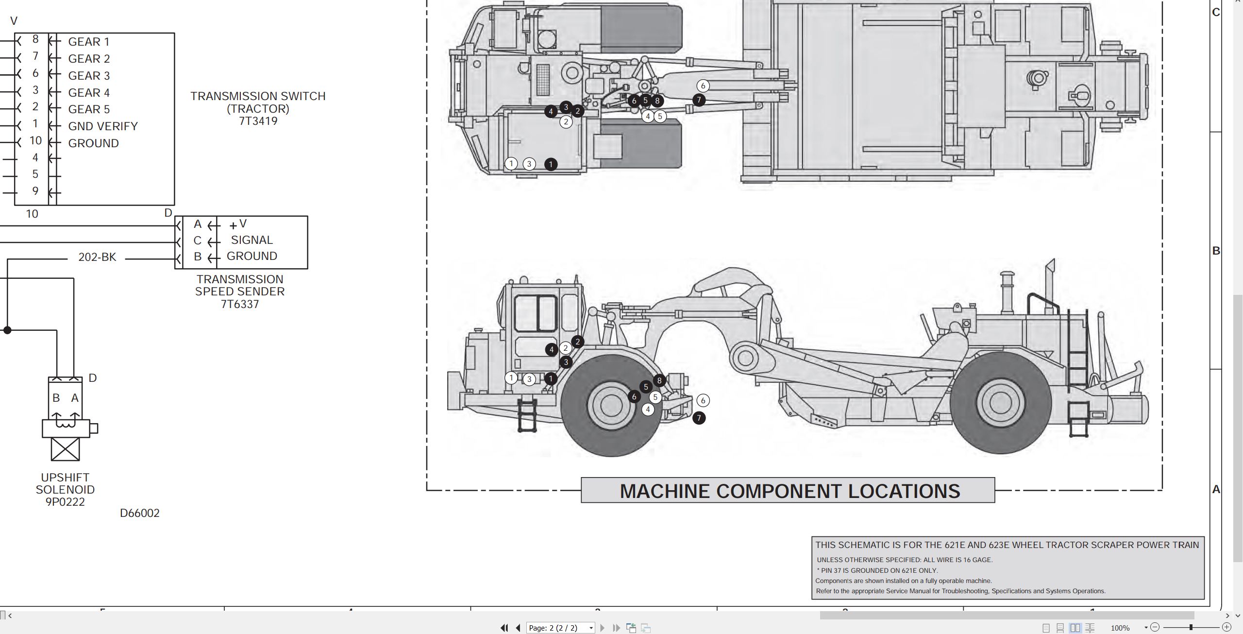 CAT Wheel Tractor Scraper 623E Electrical Hydraulic Schematic (2)