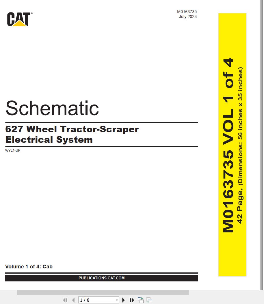 CAT Wheel Tractor Scraper 627 Electrical Hydraulic Schematic (1)