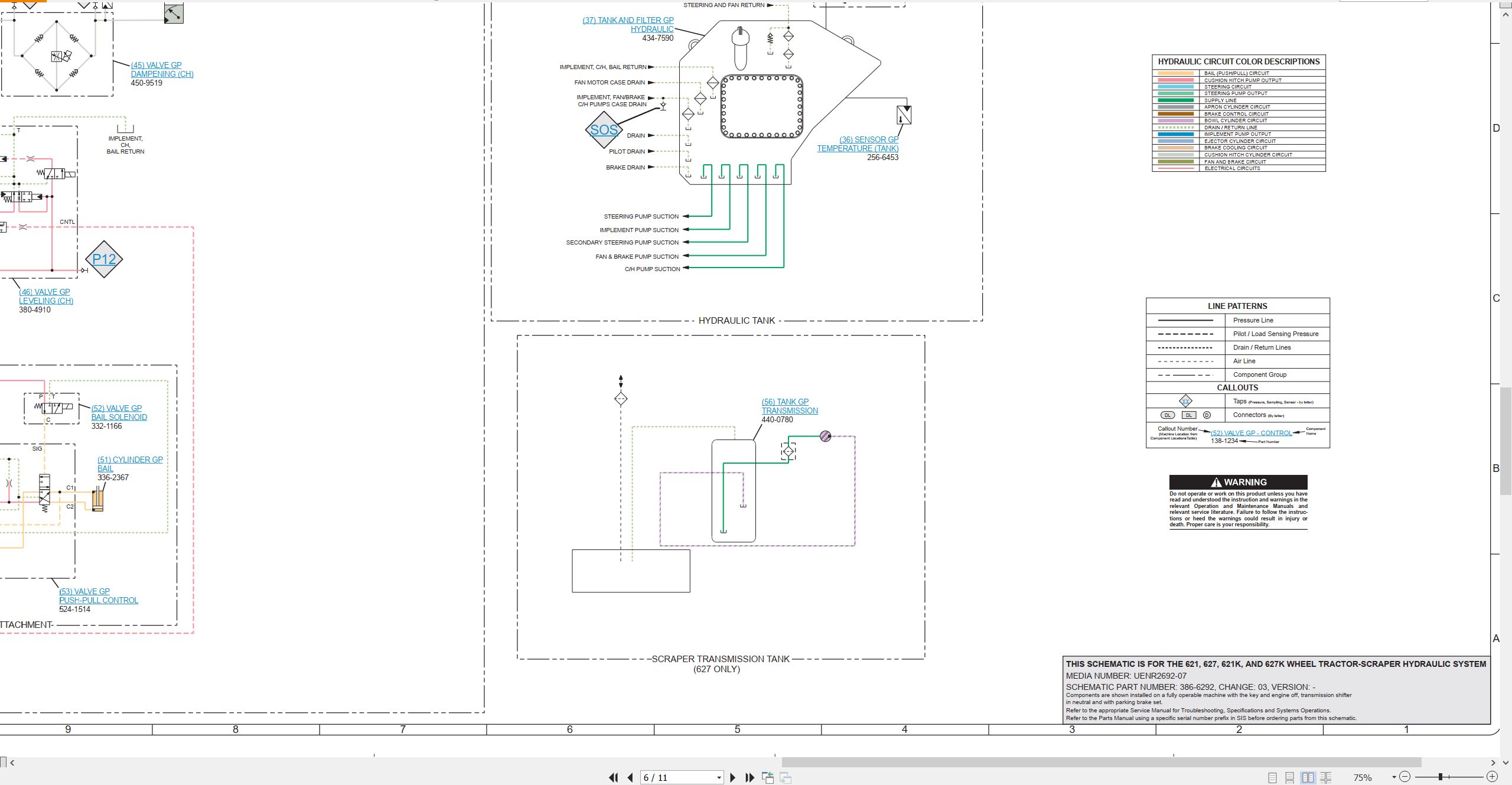 CAT Wheel Tractor Scraper 627 Electrical Hydraulic Schematic (3)