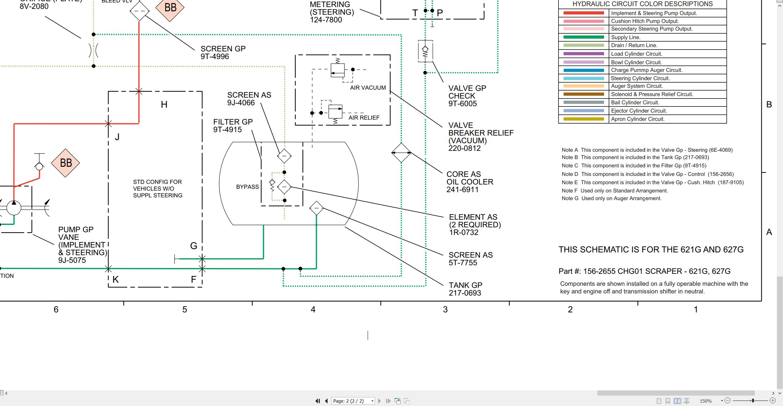 CAT Wheel Tractor Scraper 627G Electrical Hydraulic Schematic (3)